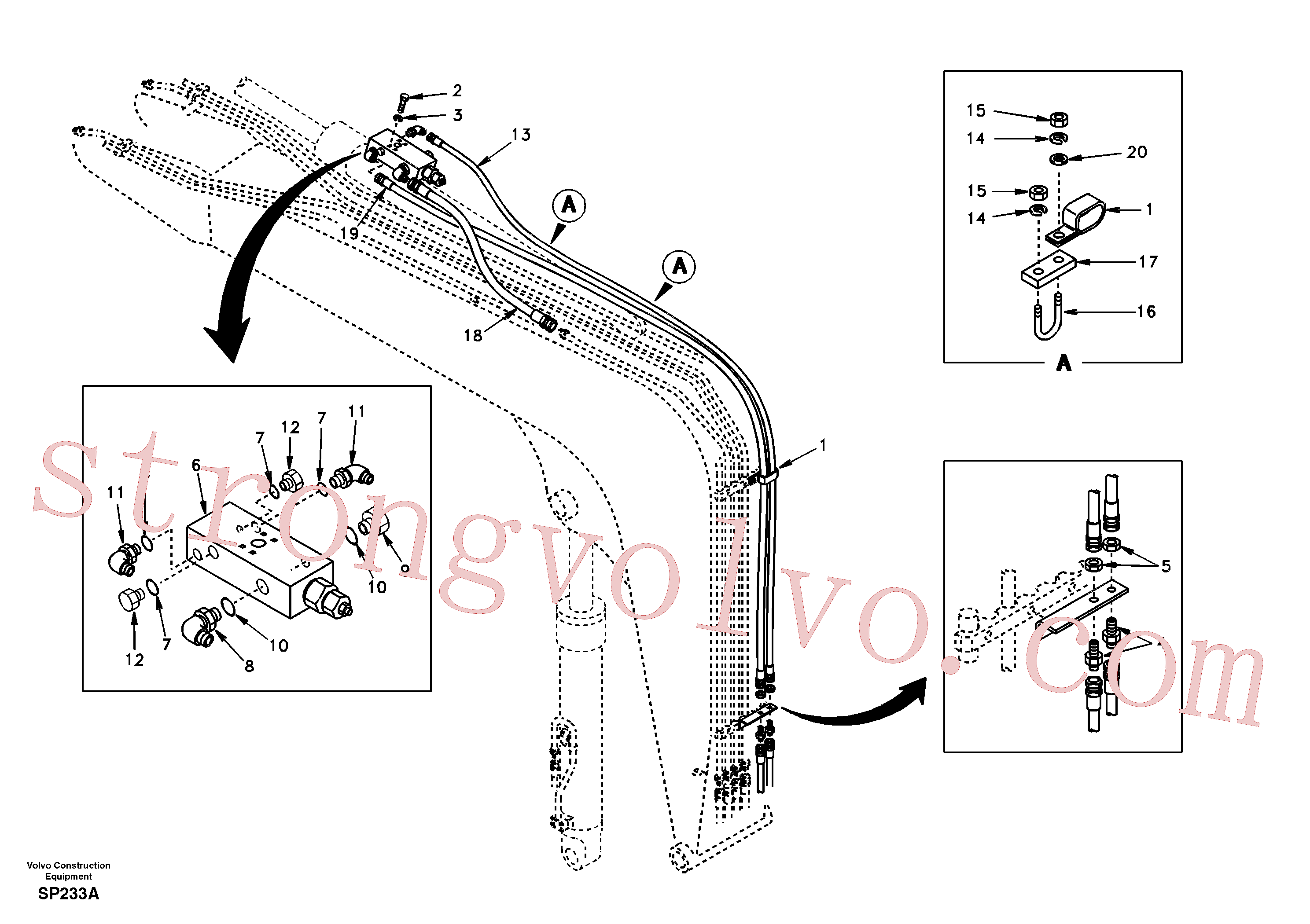 SA9451-04717 Mangueira completa Volvo escavadeira