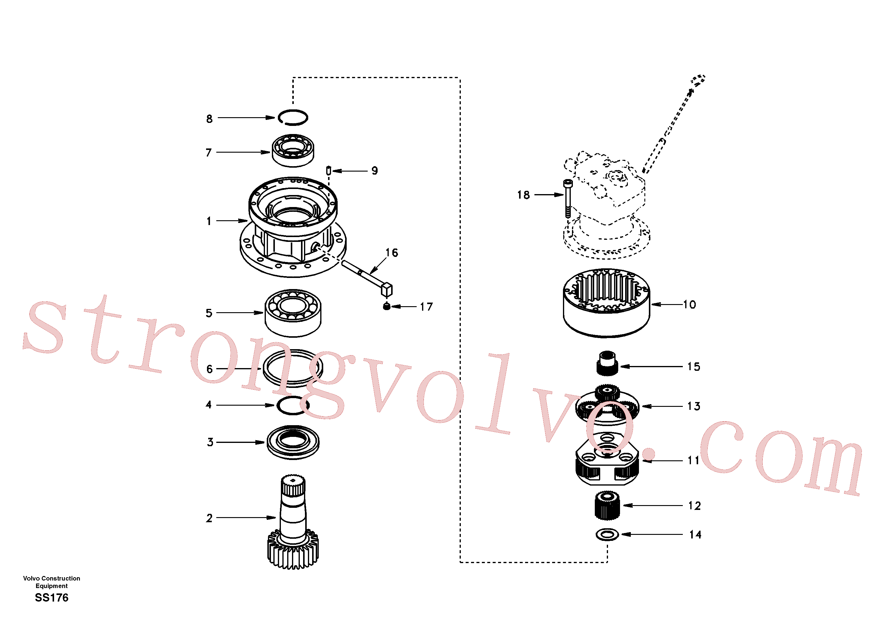 SA7118-23530 Volvo Caixa de velocidades rotativa(SS176 Montagem)