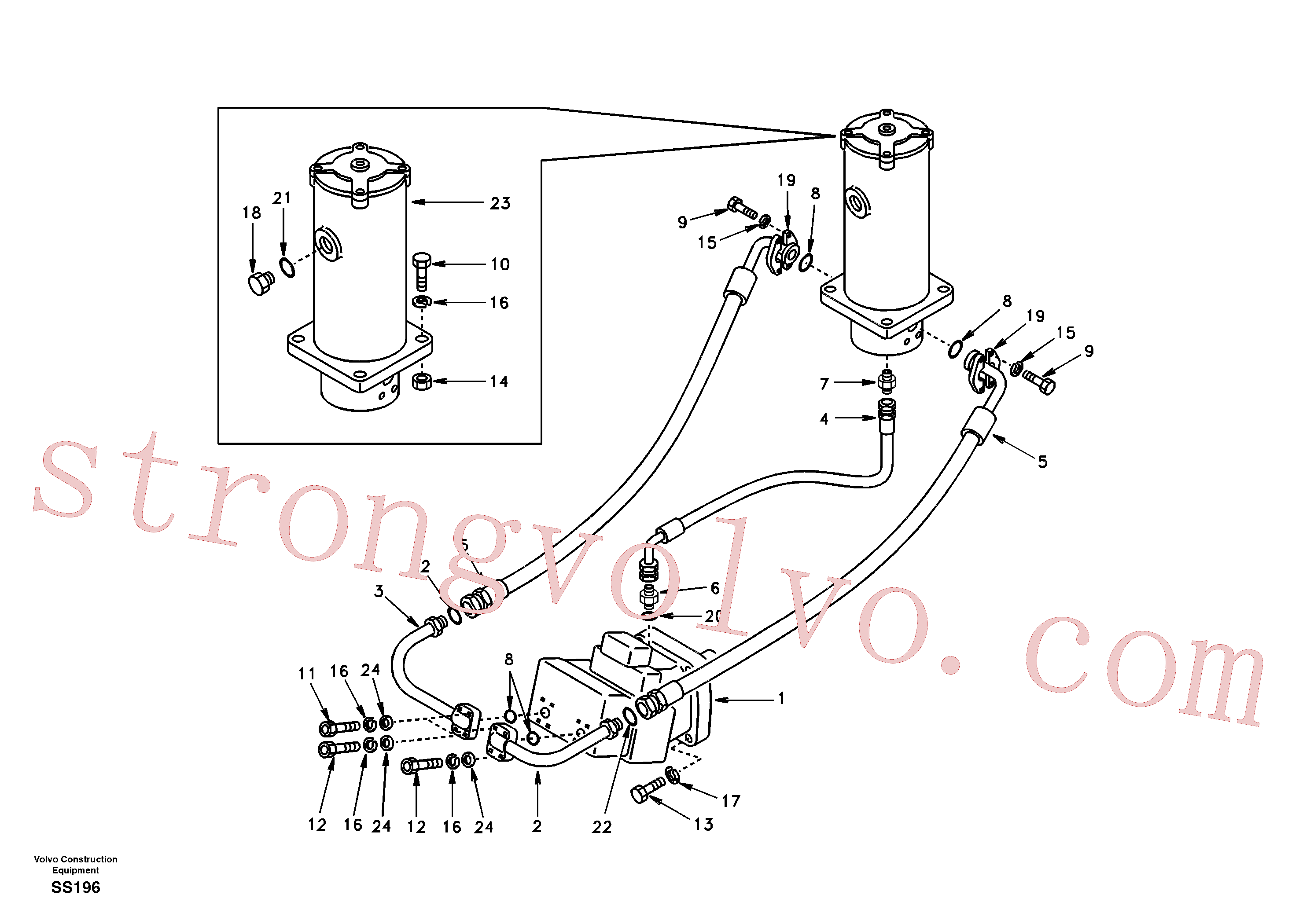 SA9412-43040 Volvo Linha da rótula, rótula ao motor de curso(SS196 Montagem)