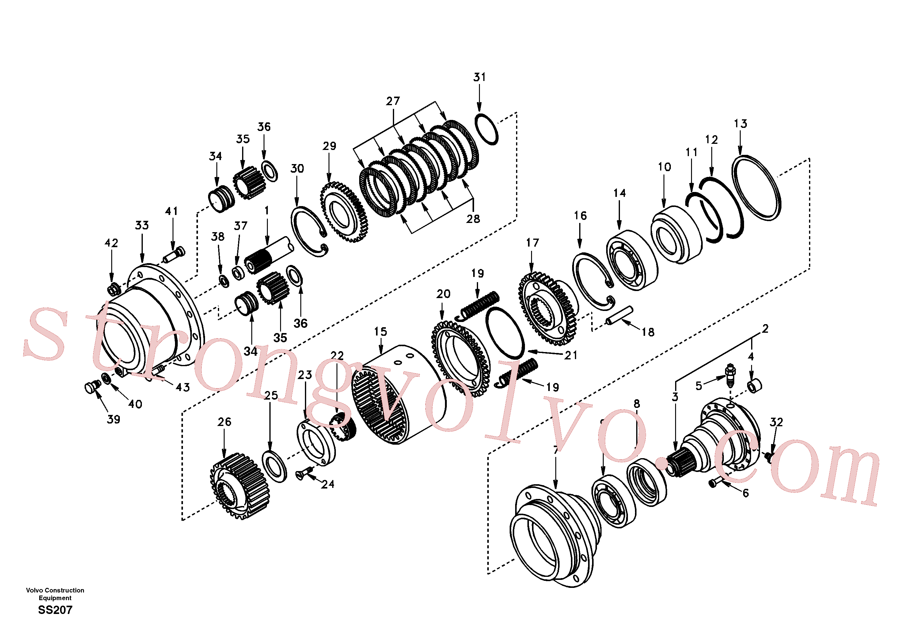 SA7114-12590 Volvo Redução do cubo, eixo traseiro(SS207 Montagem)