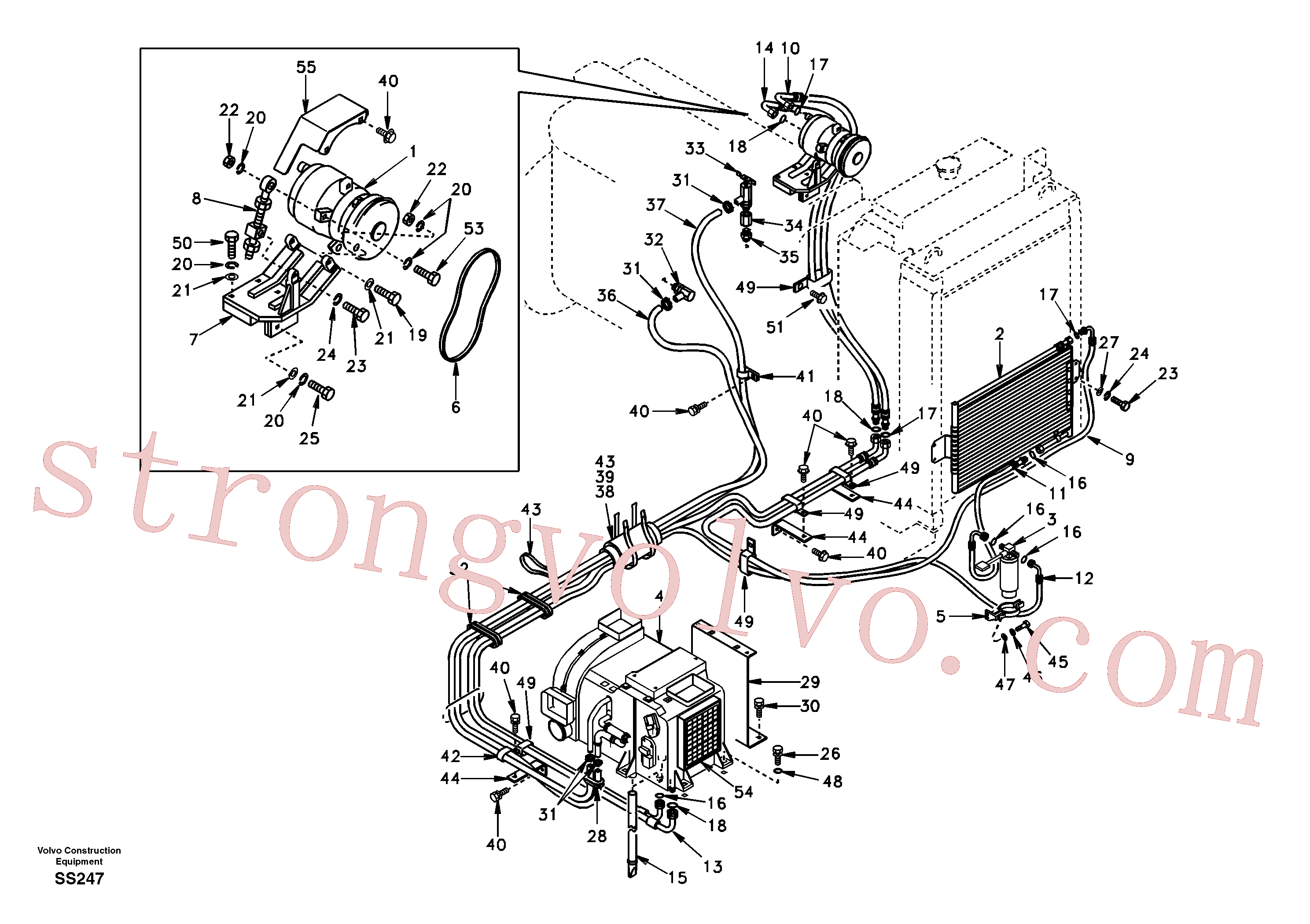 SA9011-11010 Volvo Linha do ar condicionado, refrigeração e aquecimento(SS247 Montagem)