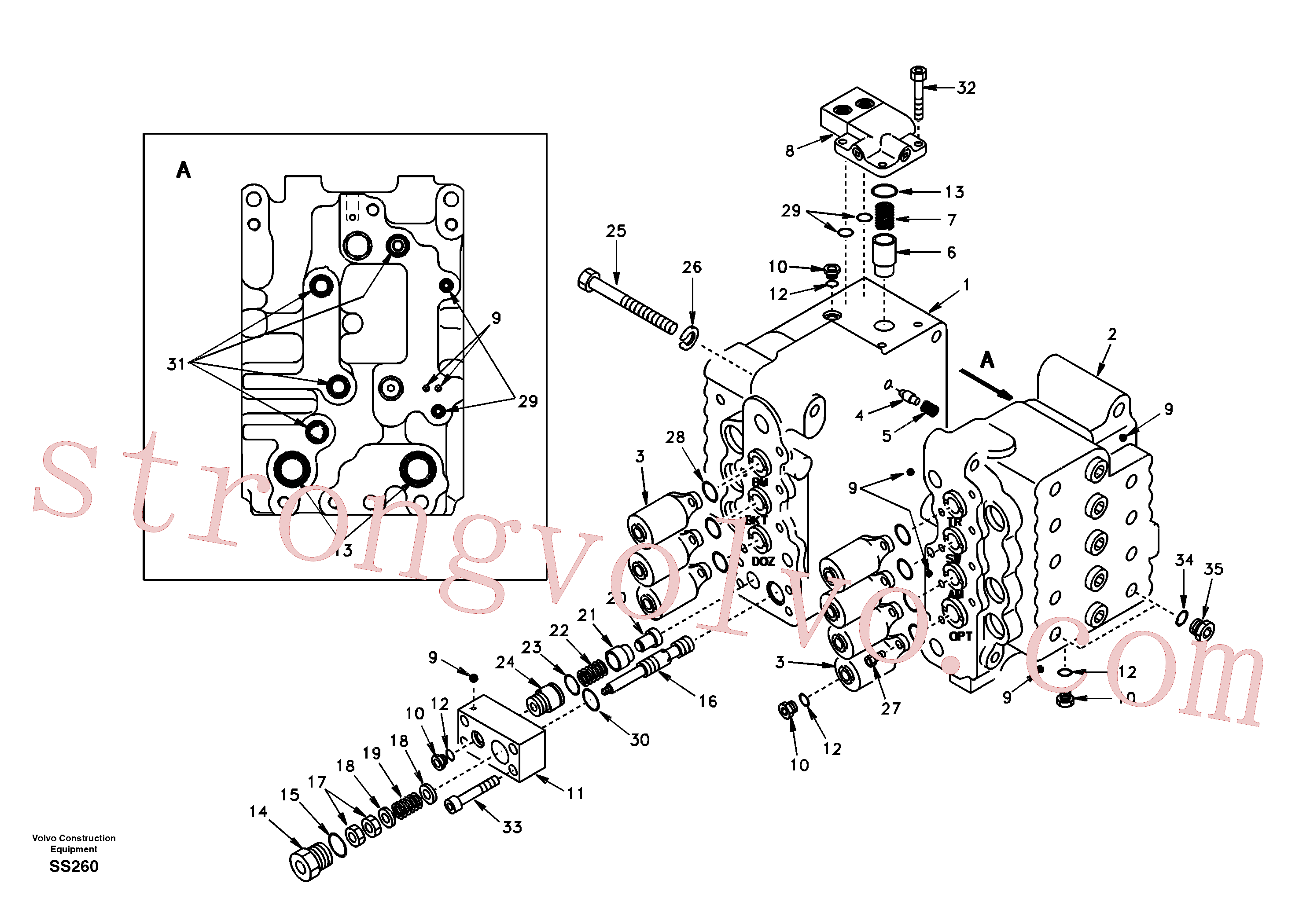 SA7273-11430 Volvo Válvula de comando com acessórios.(SS260 Montagem)