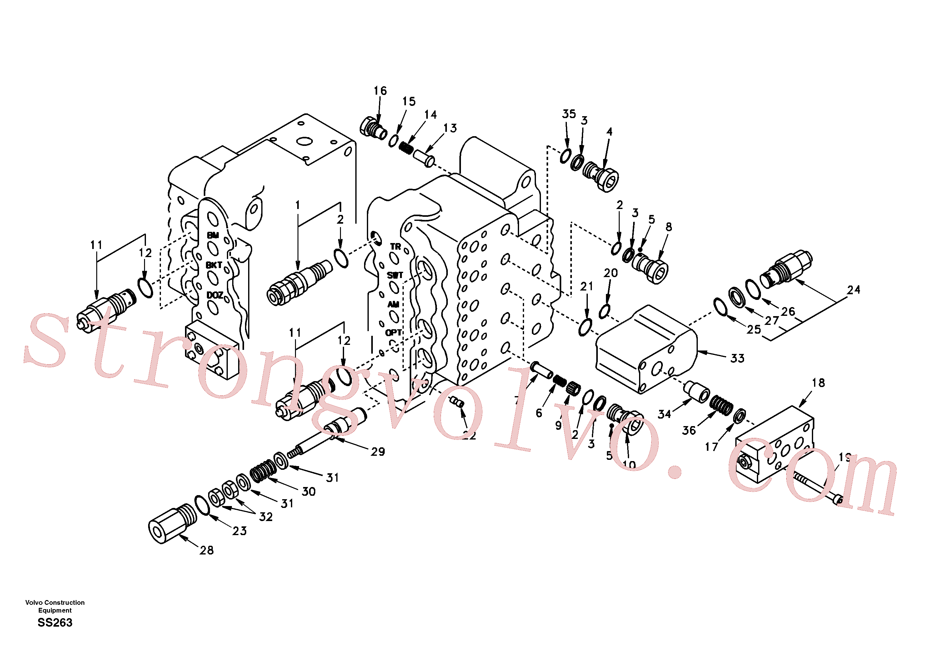 China Made SA7271-11040 Bloco Volvo Acessórios para escavadeira