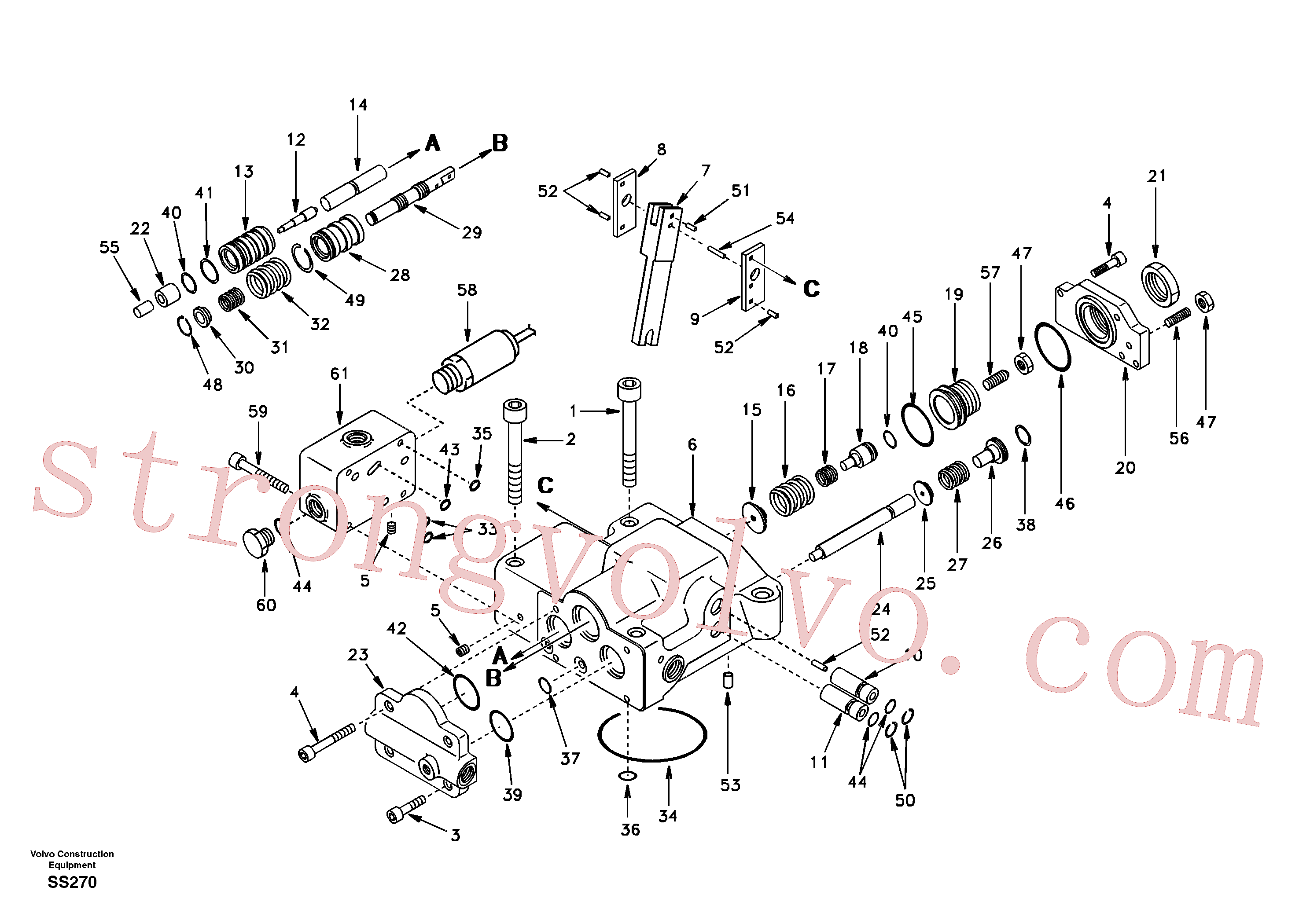 SA14500006 Volvo Regulador, bomba hidráulica(SS270 Montagem)