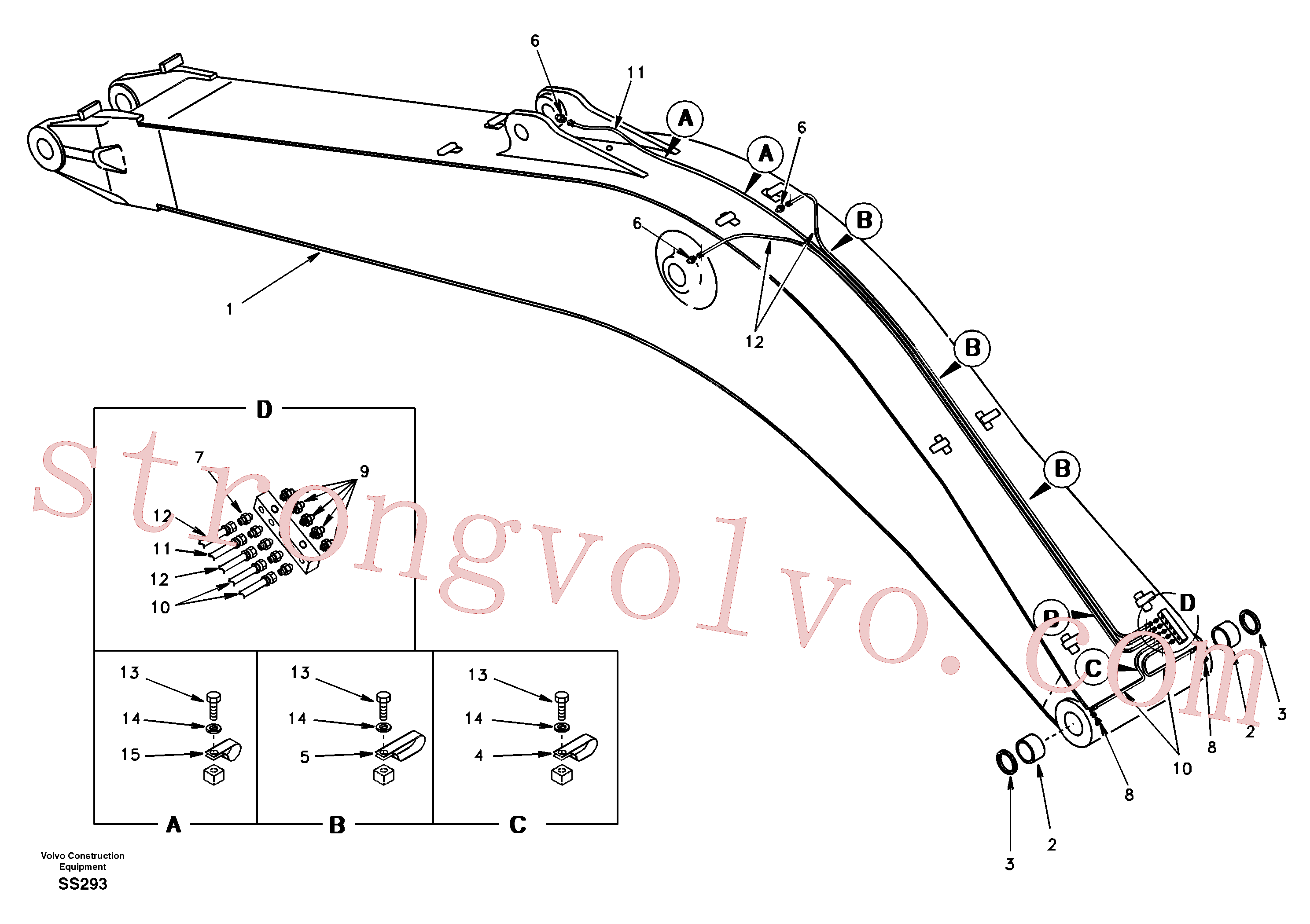 Atacado VOE14880645 Mangueira completa Volvo escavadeira