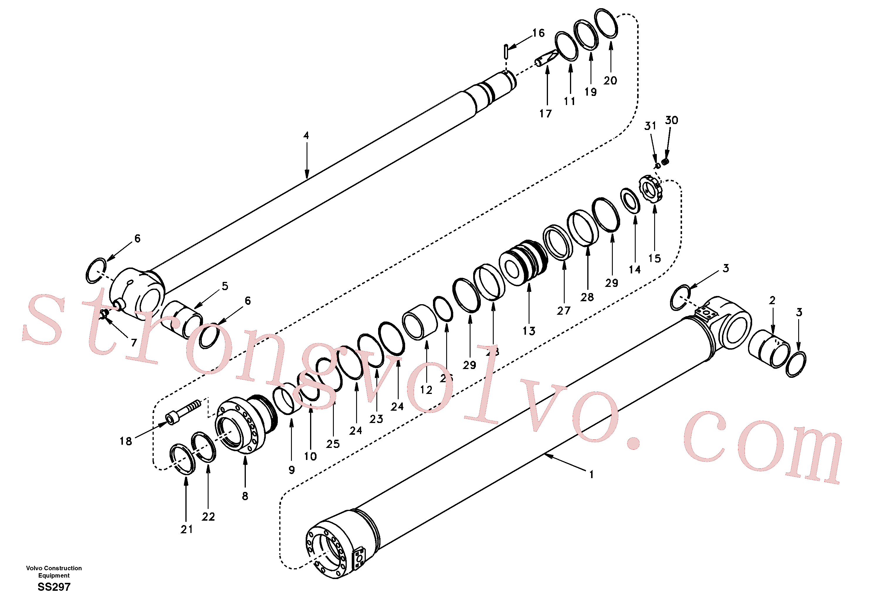 SA1146-00610 Volvo Cilindro do braço de afundamento(SS297 Montagem)