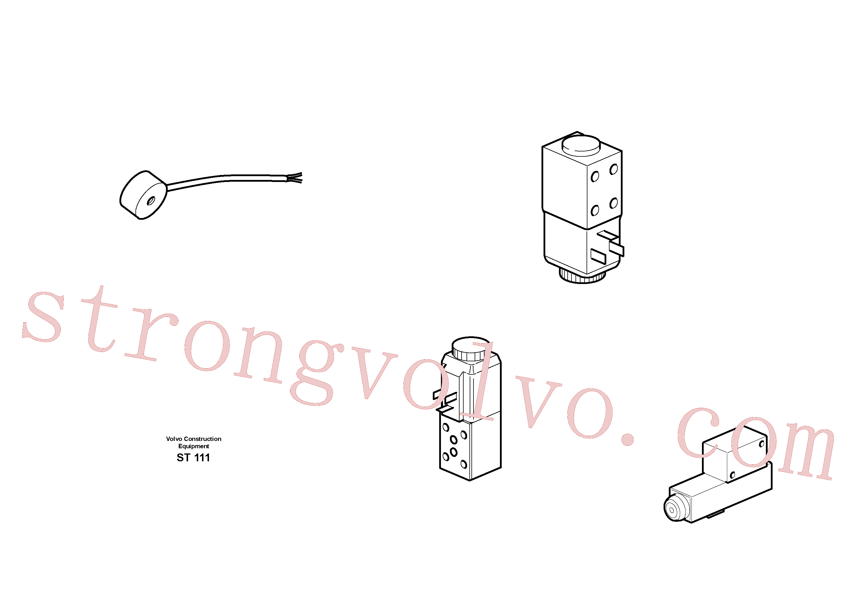 VOE11709879 Volvo Válvulas solenóides, lista de referência(ST111 Montagem)