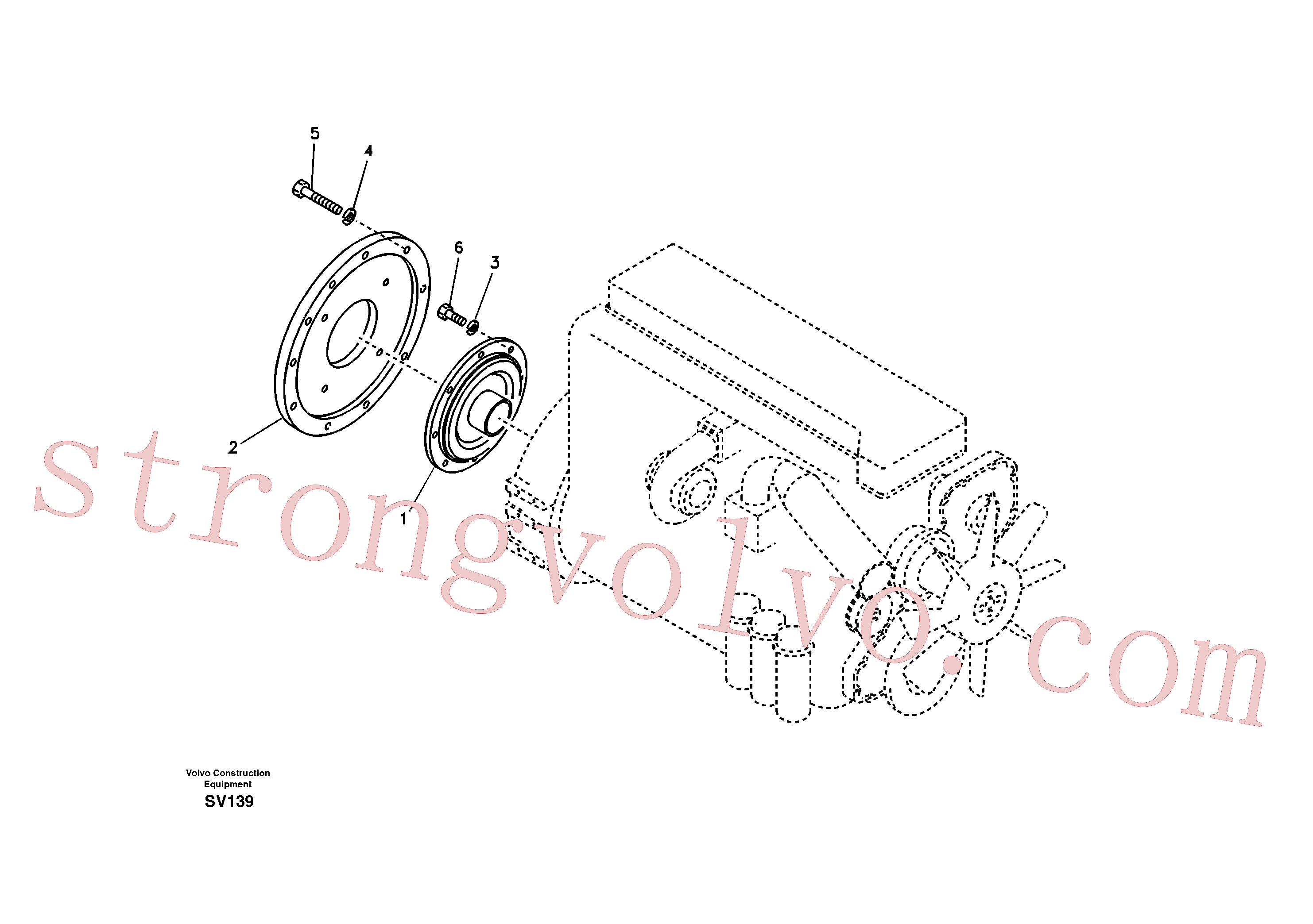 VOE14501923 Volvo Caixa de engrenagens da bomba com peças de montagem(SV139 Montagem)