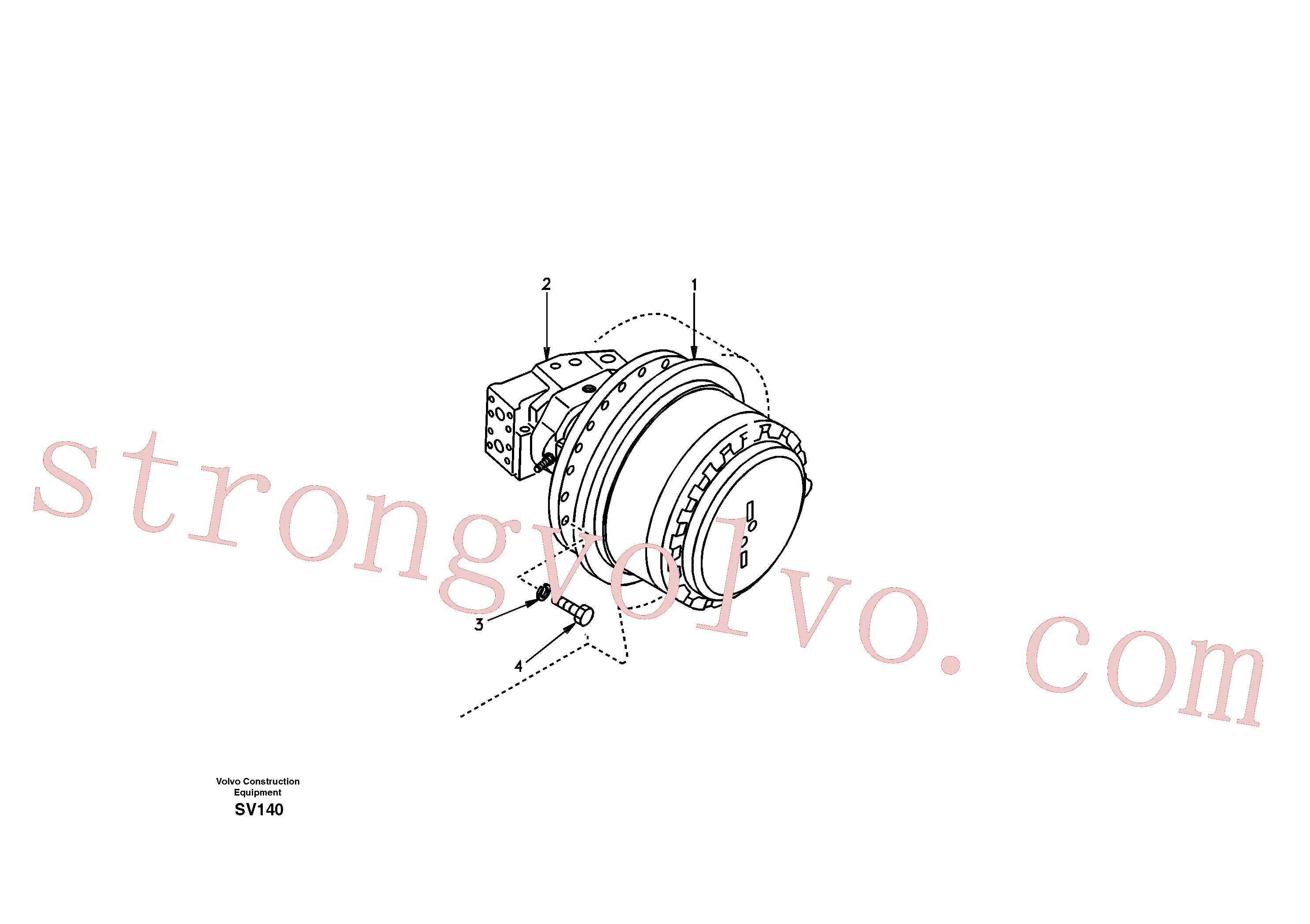 VOE14531093 Volvo Motor de curso com peças de montagem(SV140 Montagem)