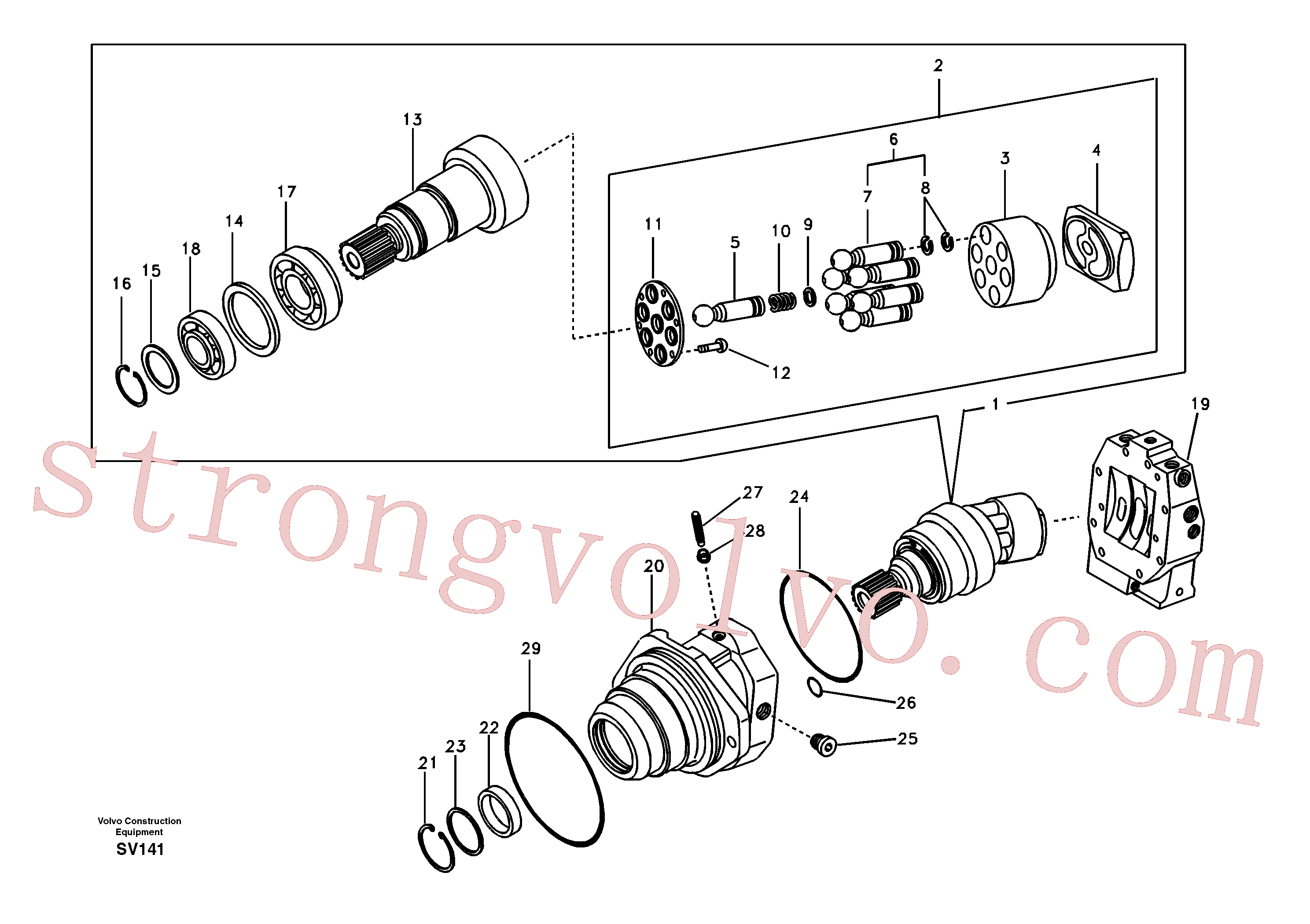 SA8230-29560 Volvo Motor de deslocação(SV141 Montagem)