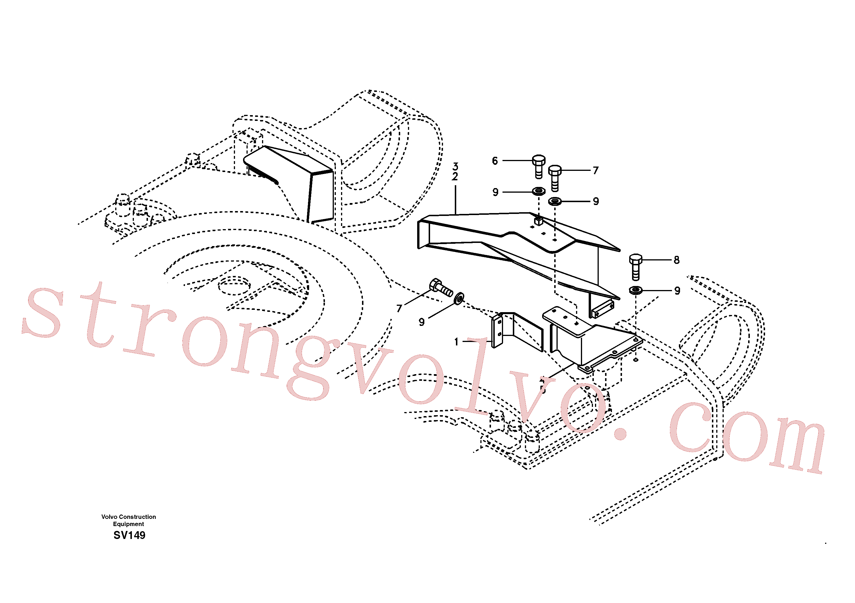 SA14880474 Volvo Placa de protecção, retráctil(SV149 Montagem)