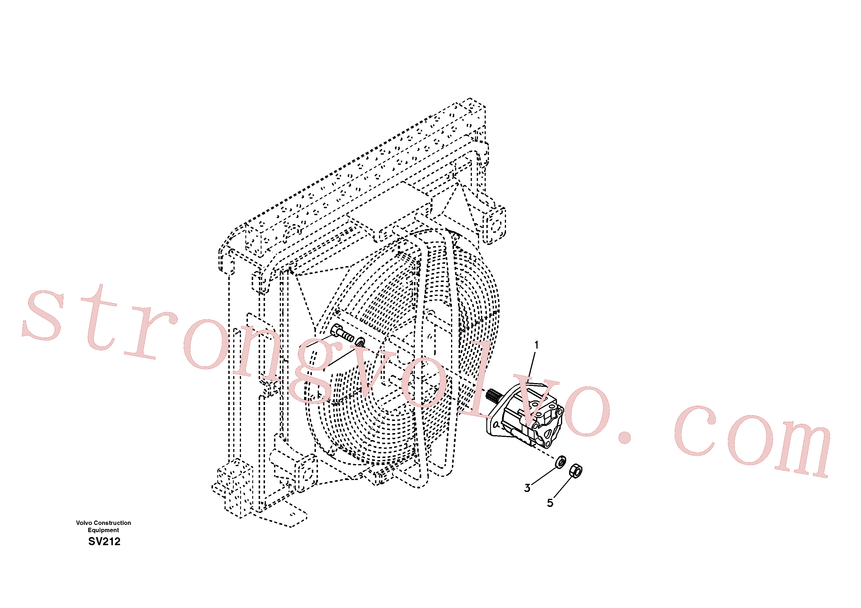 VOE14505903 Volvo Sistema hidráulico, suporte do motor da ventoinha refrigerante do óleo(SV212 Montagem)