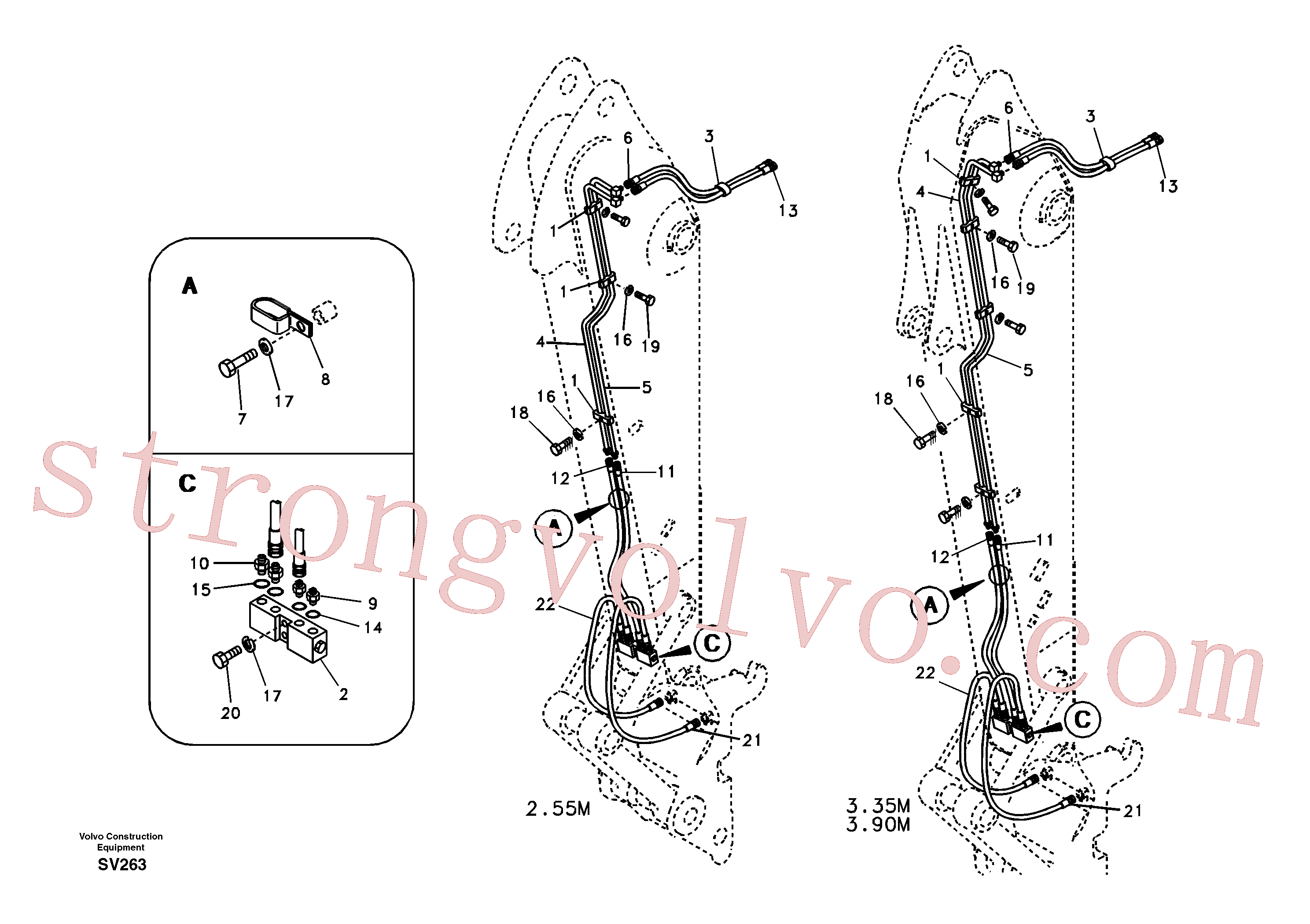 SA9459-05260 Volvo Hidráulica de serviço, encaixe rápido no braço de afundamento(SV263 Montagem)