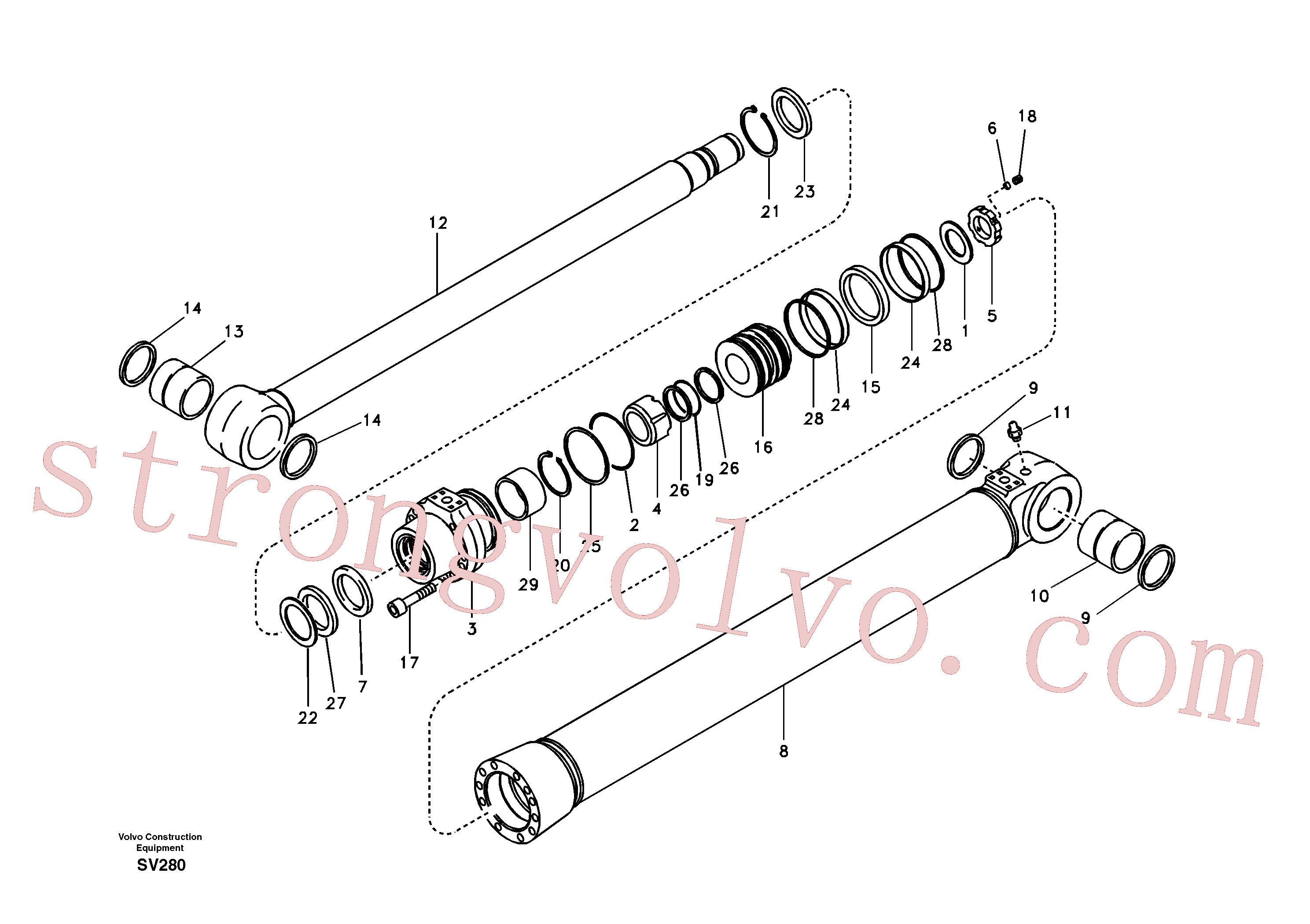VOE14508393 Volvo Cilindro da lança(SV280 Montagem)