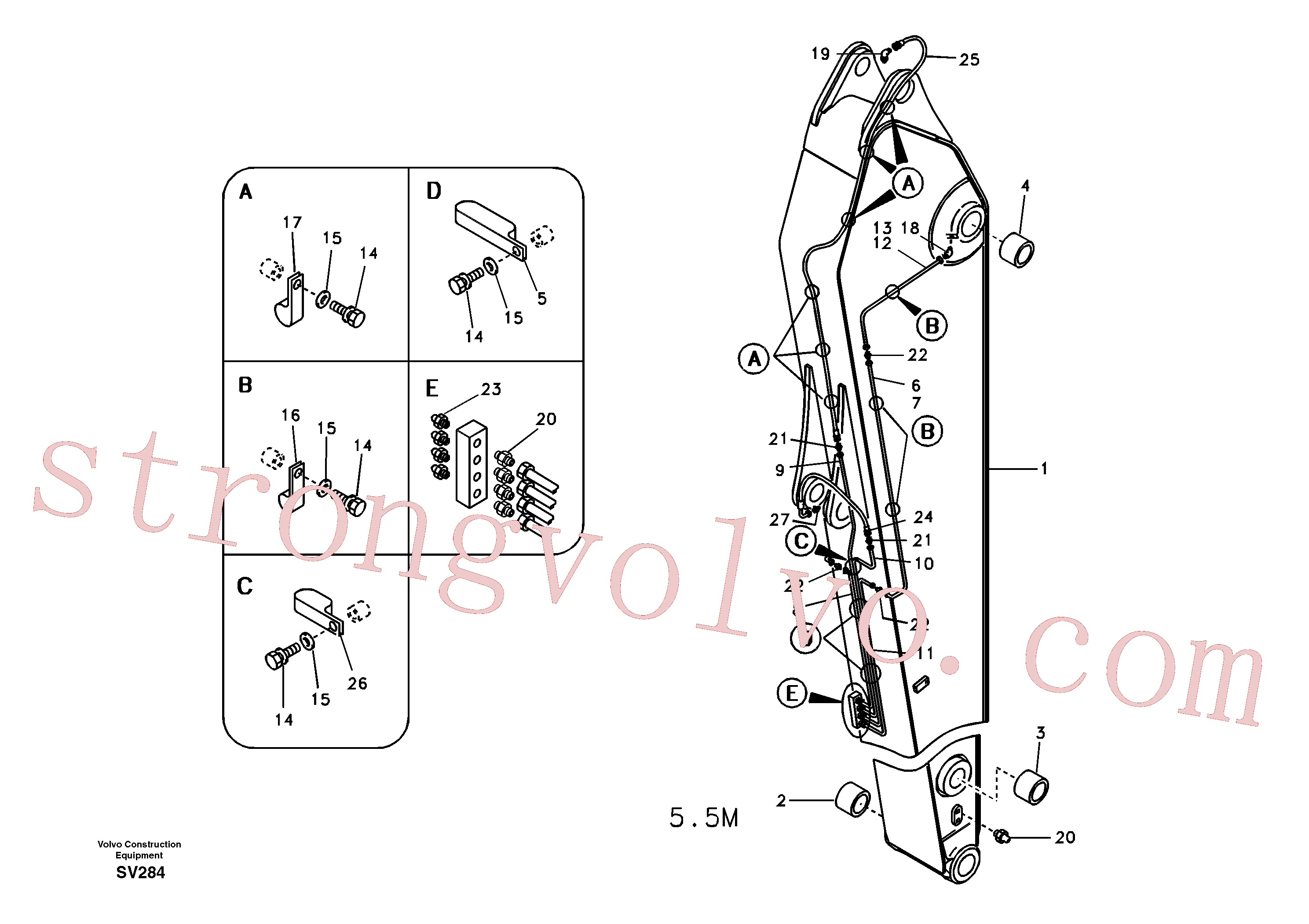 China Made VOE14506604 Pipe Volvo Acessórios para escavadeira