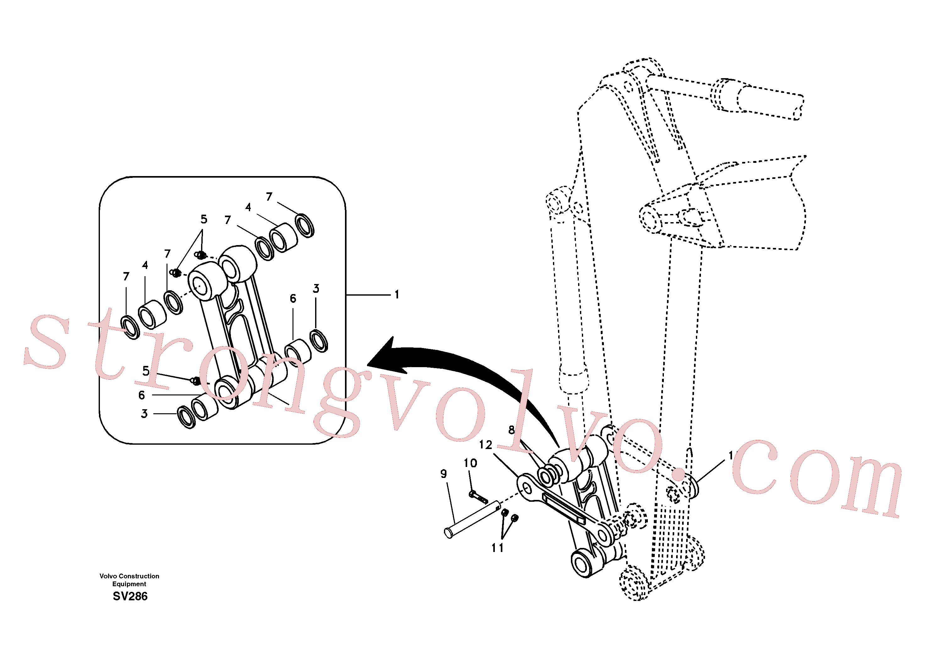 VOE60110008 Volvo Tirantes à haste de ligação(SV286 Montagem)