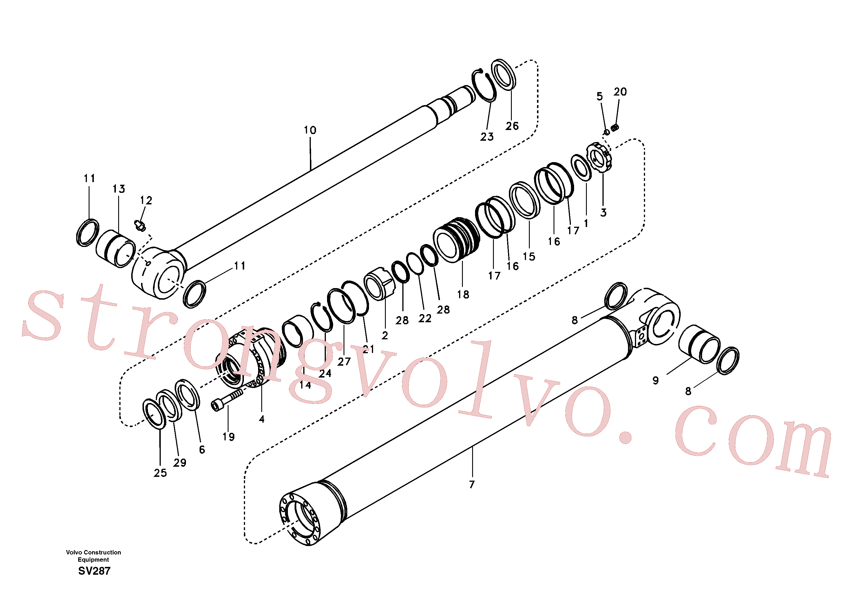 SA1046-03961 Volvo Cilindro de balde(SV287 Montagem)