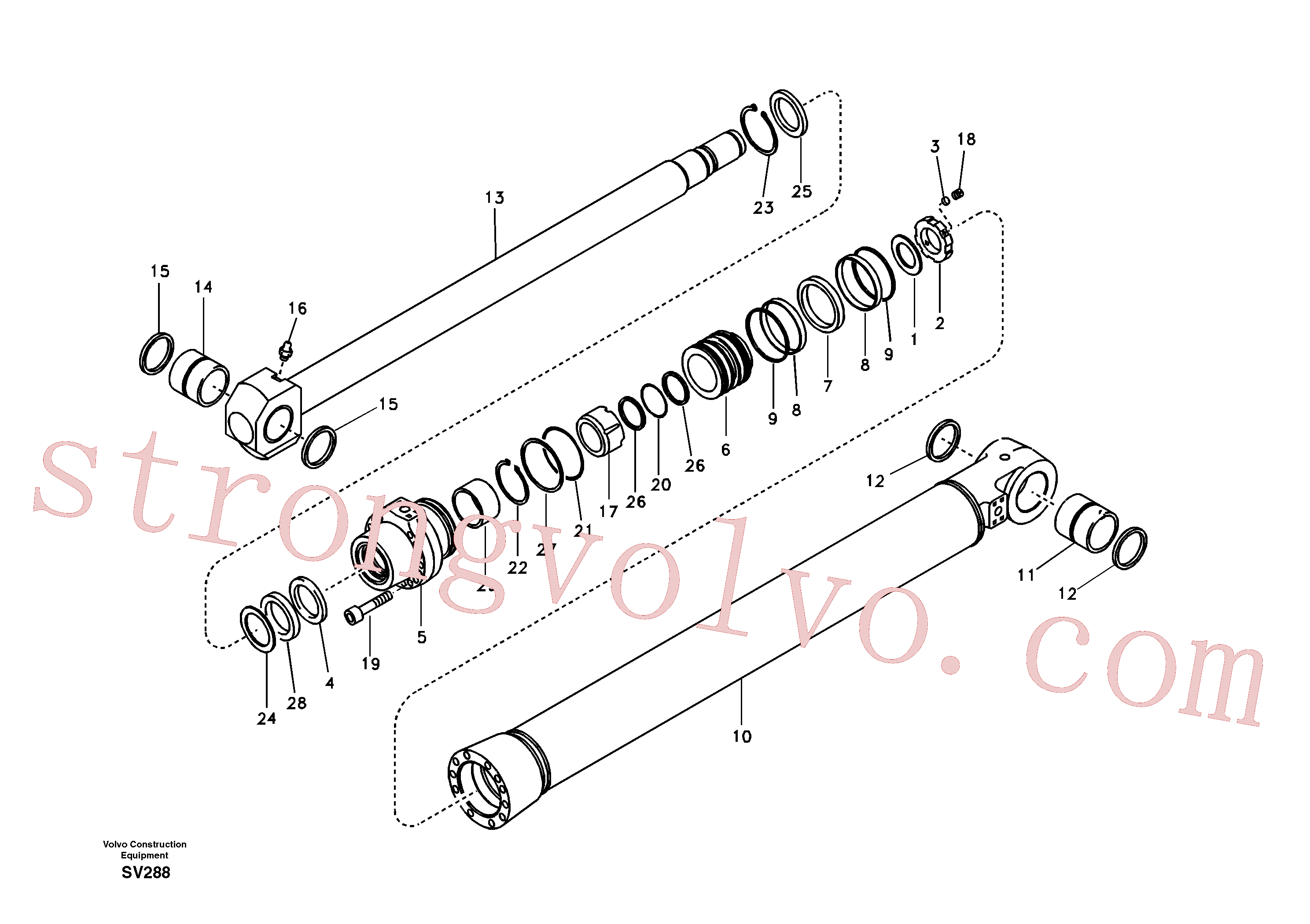 Atacado VOE14505617 Rod Volvo escavadeira