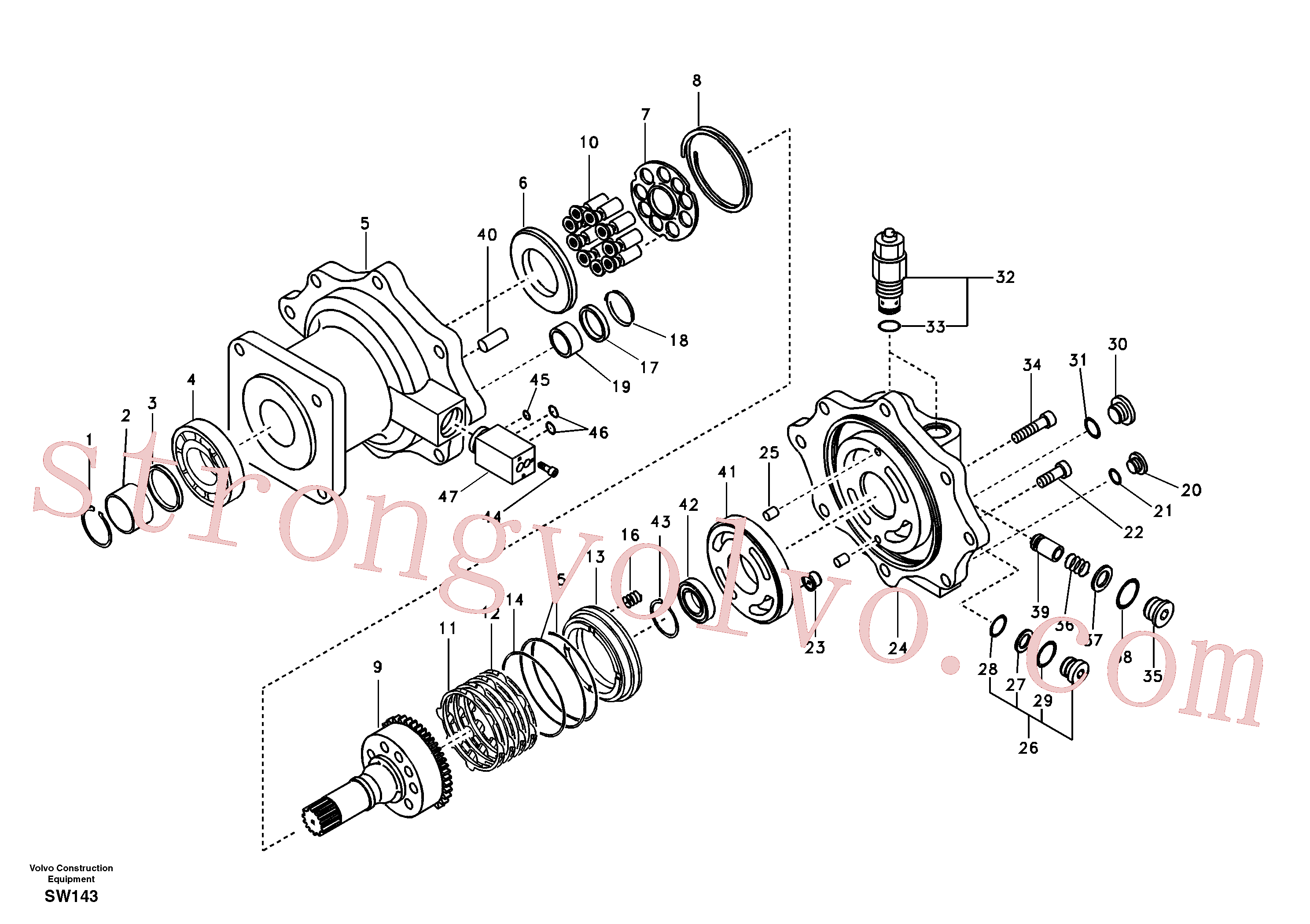 SA8230-04220 Volvo Motor de rotação(SW143 Montagem)
