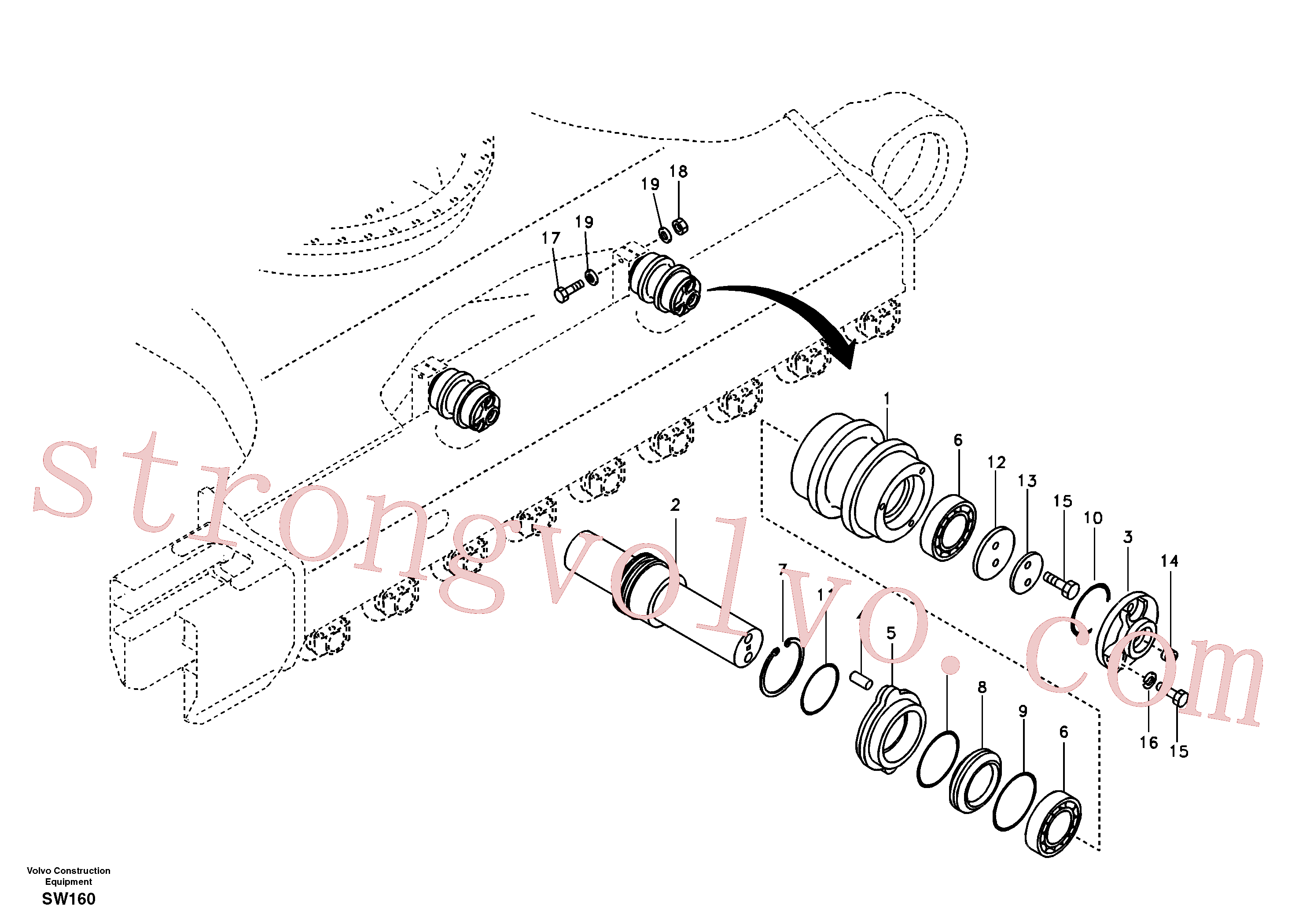 VOE990521 Volvo Roleto superior(SW160 Montagem)