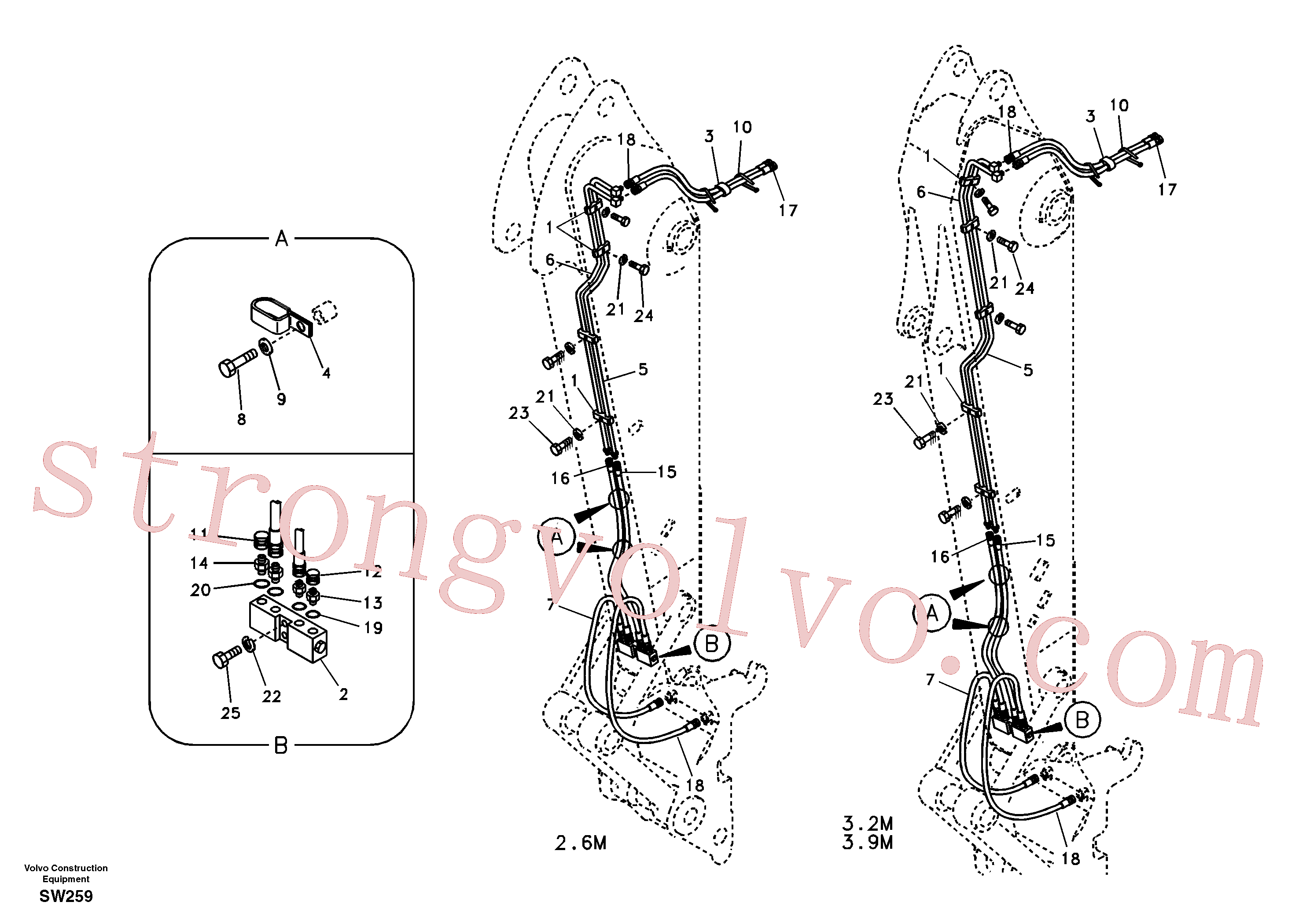 VOE14517307 Volvo Hidráulica de serviço, encaixe rápido no braço de afundamento(SW259 Montagem)