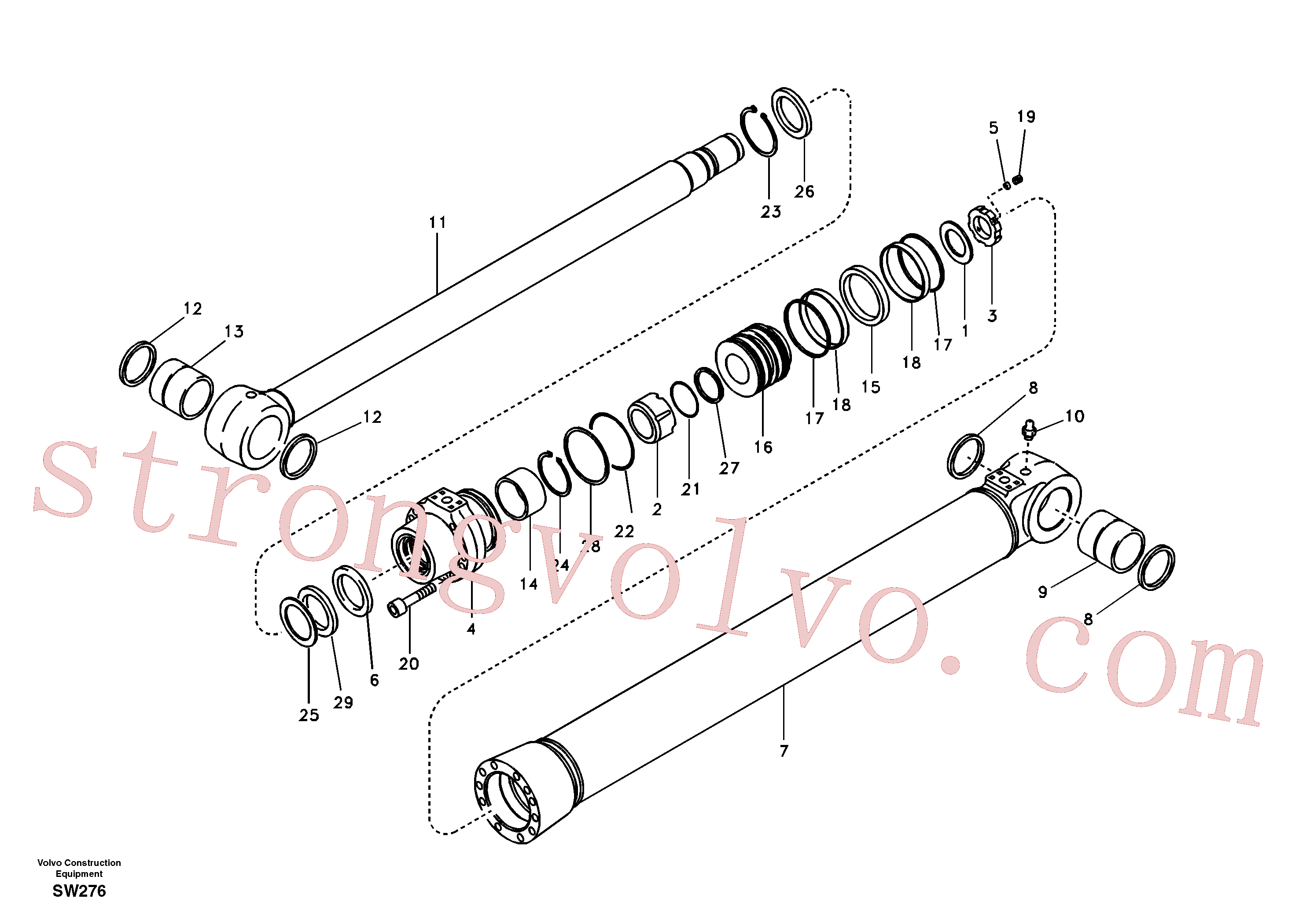 VOE14517236 Volvo Cilindro da lança(SW276 Montagem)
