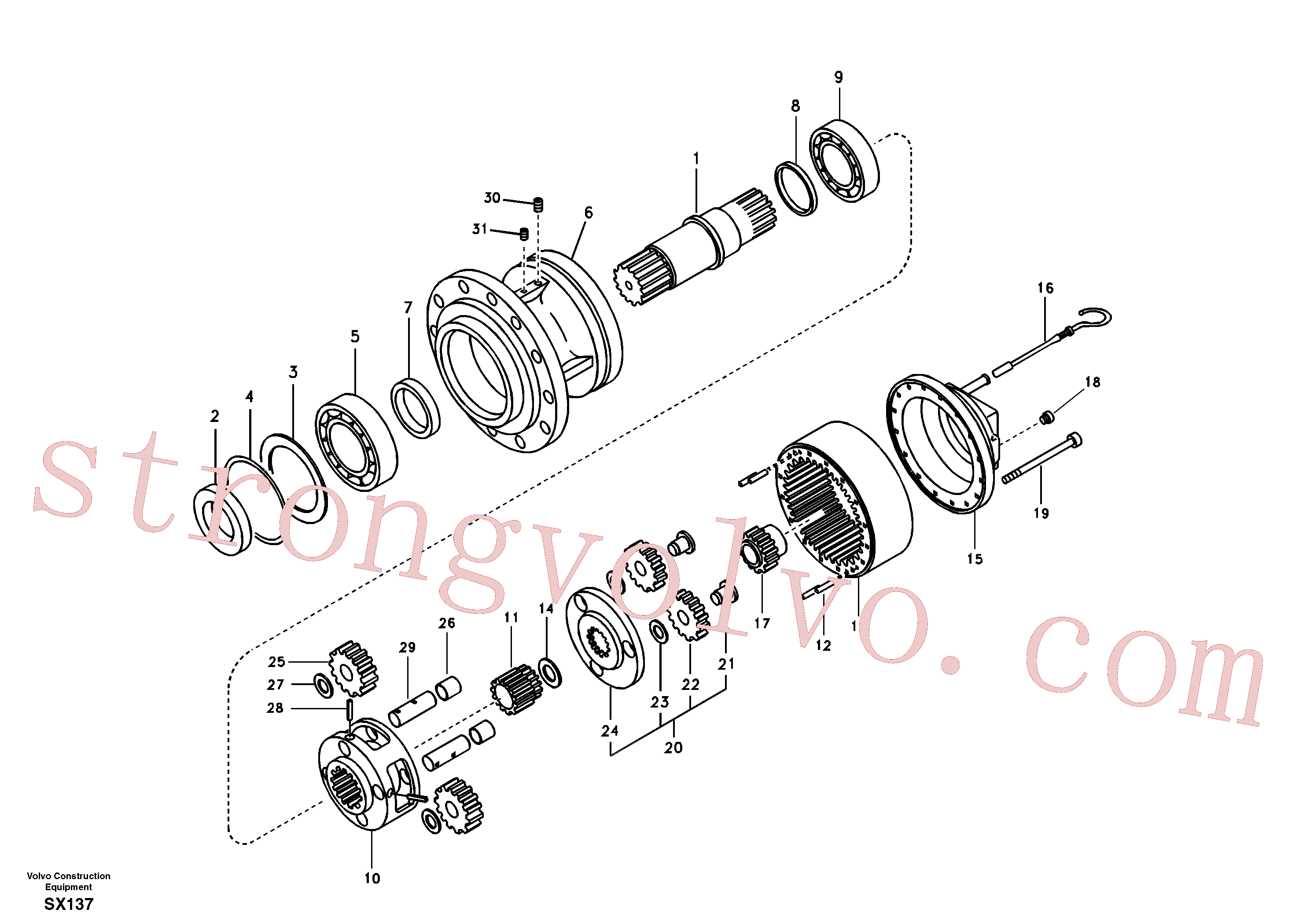 VOE14596617 Volvo Caixa de velocidades rotativa(SX137 Montagem)