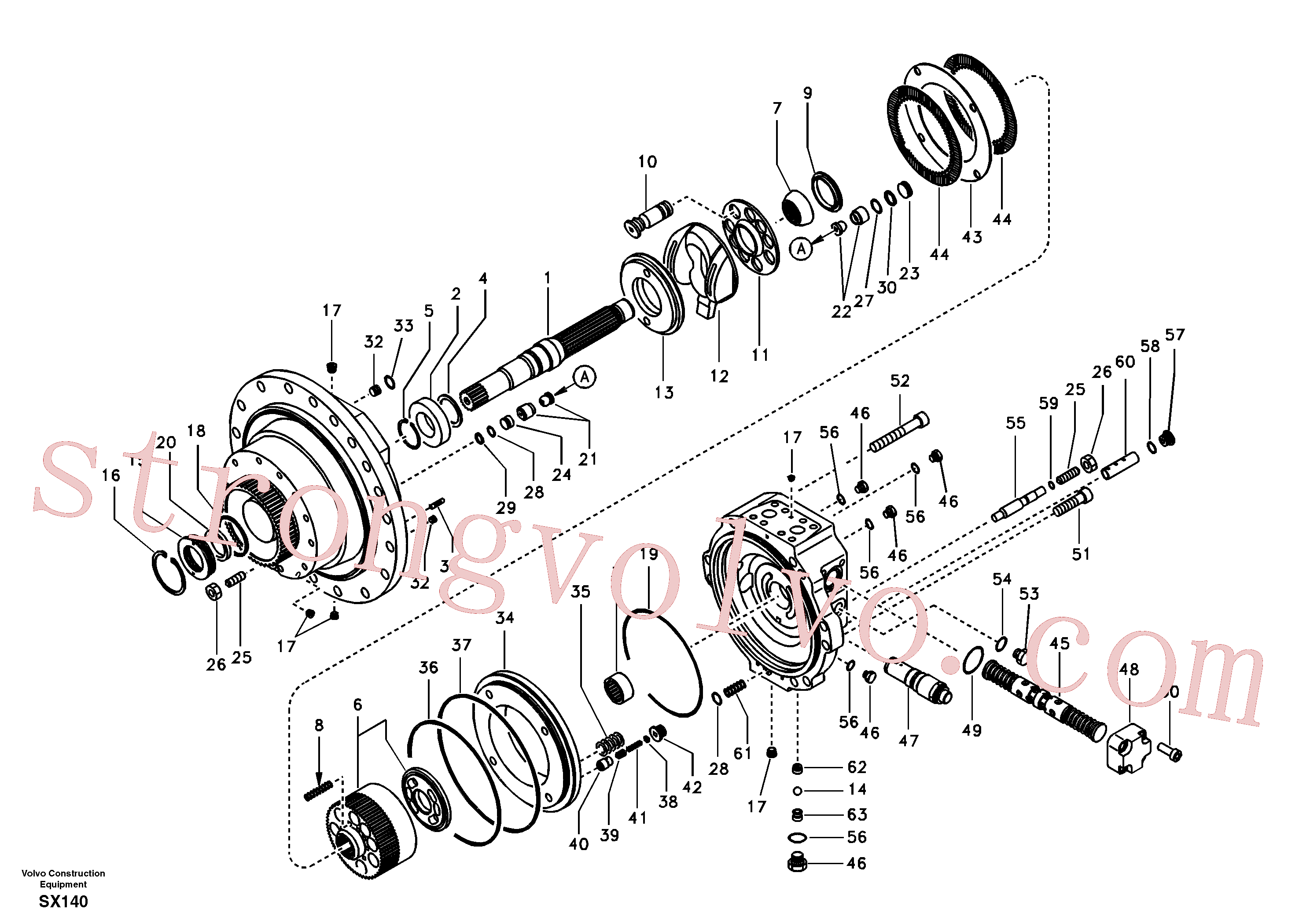 SA7240-10601 Volvo Motor de deslocação(SX140 Montagem)