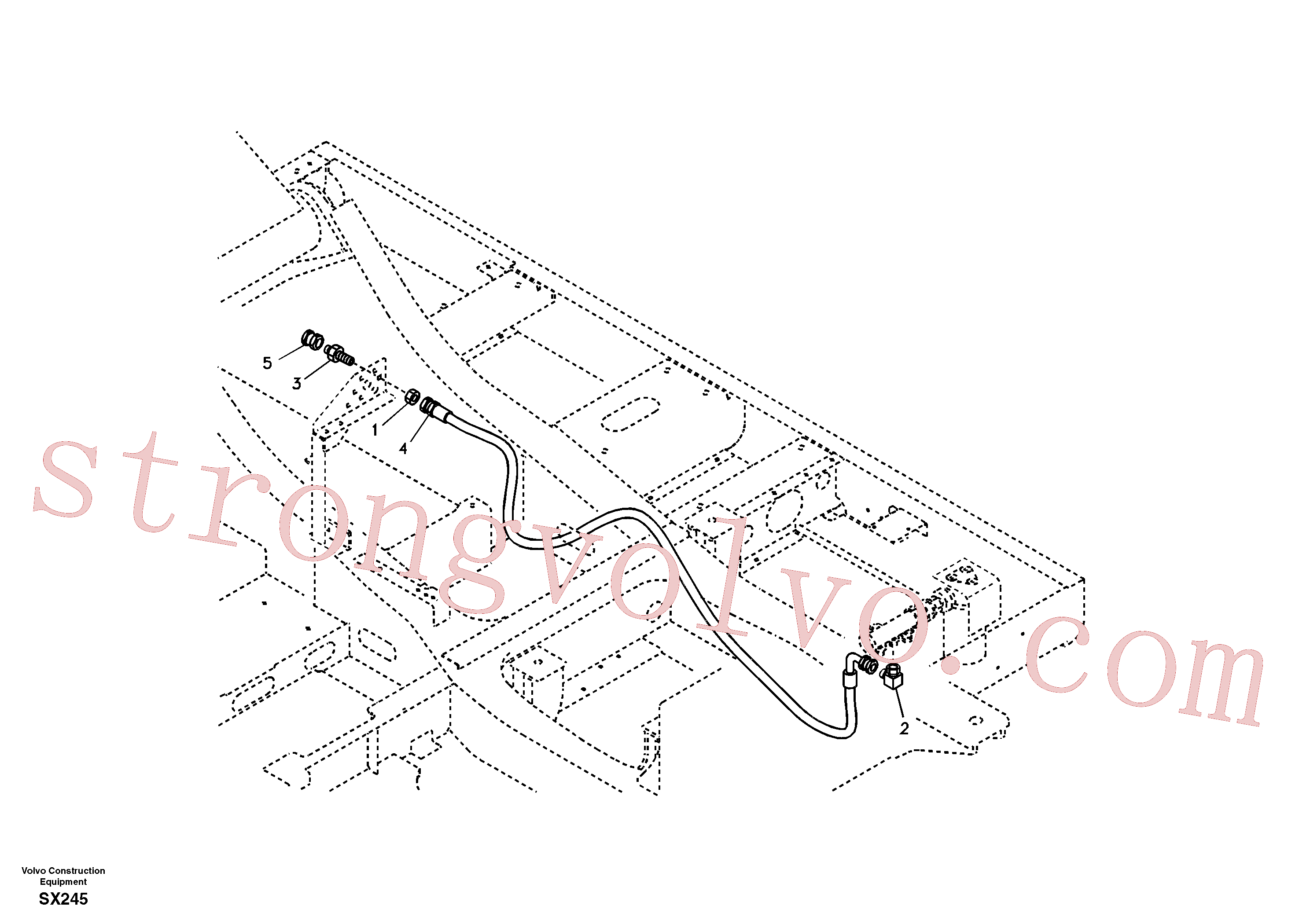 SA9416-11111 Volvo Hidráulica de serviço, fuga de óleo na estrutura superior(SX245 Montagem)