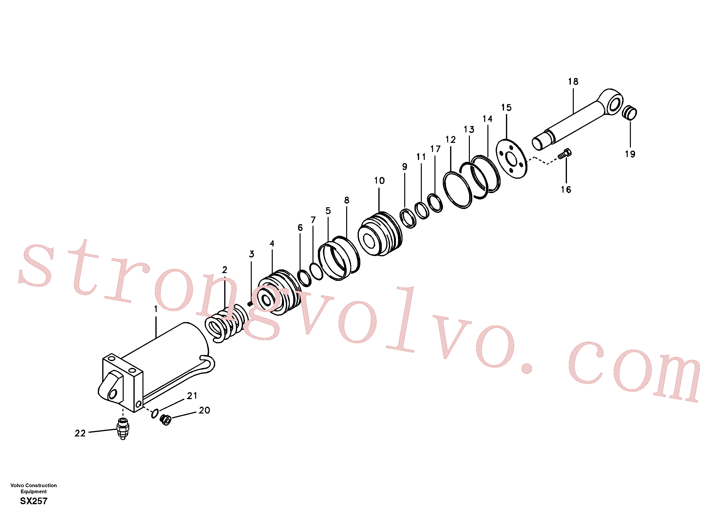 VOE14516695 Volvo Cilindro de encaixe rápido(SX257 Montagem)