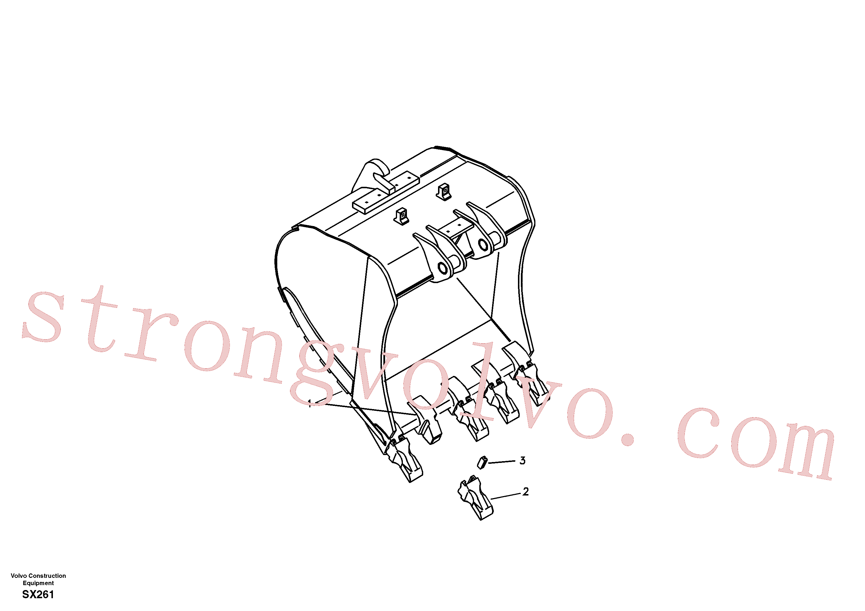 SA1171-89540 Volvo Baldes para Quickfit (engate rápido)(SX261 Montagem)