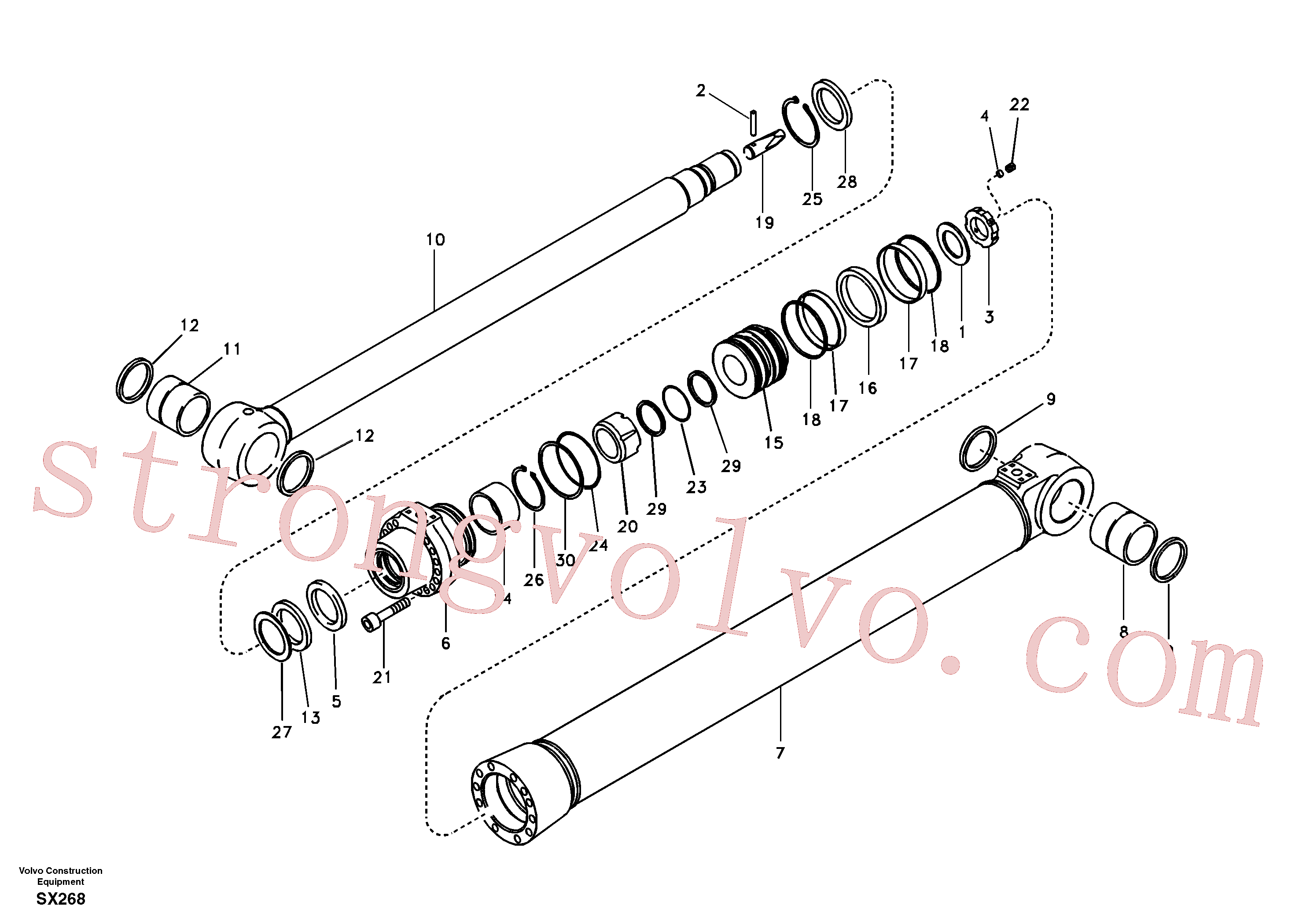 Atacado VOE14521660 Dipper Arm Cylinder Volvo escavadeira