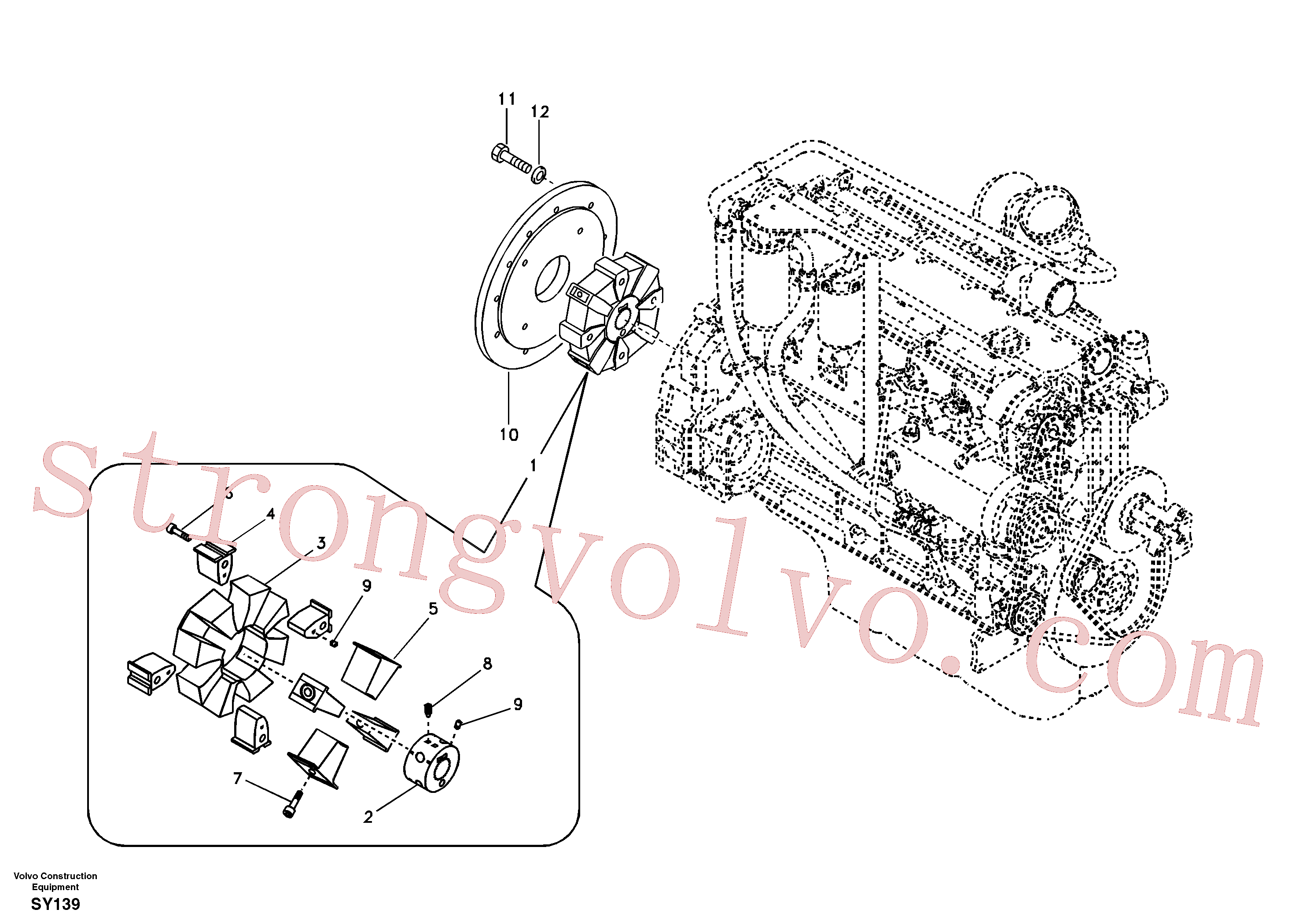 Volvo Montagem SA160H-5 Bolt Acessórios