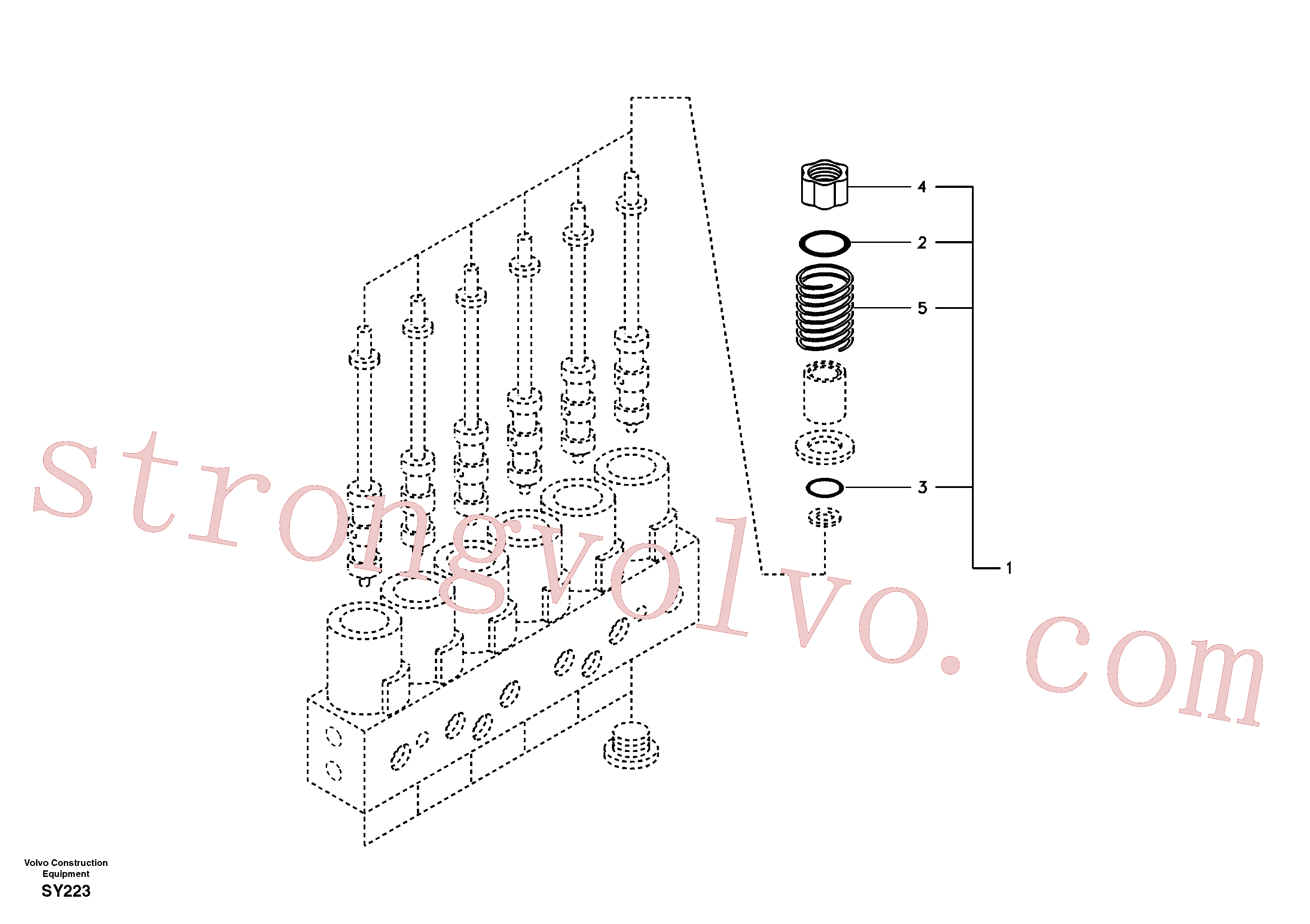 VOE14501367 Volvo Sistema servomotor, válvula solenóide(SY223 Montagem)