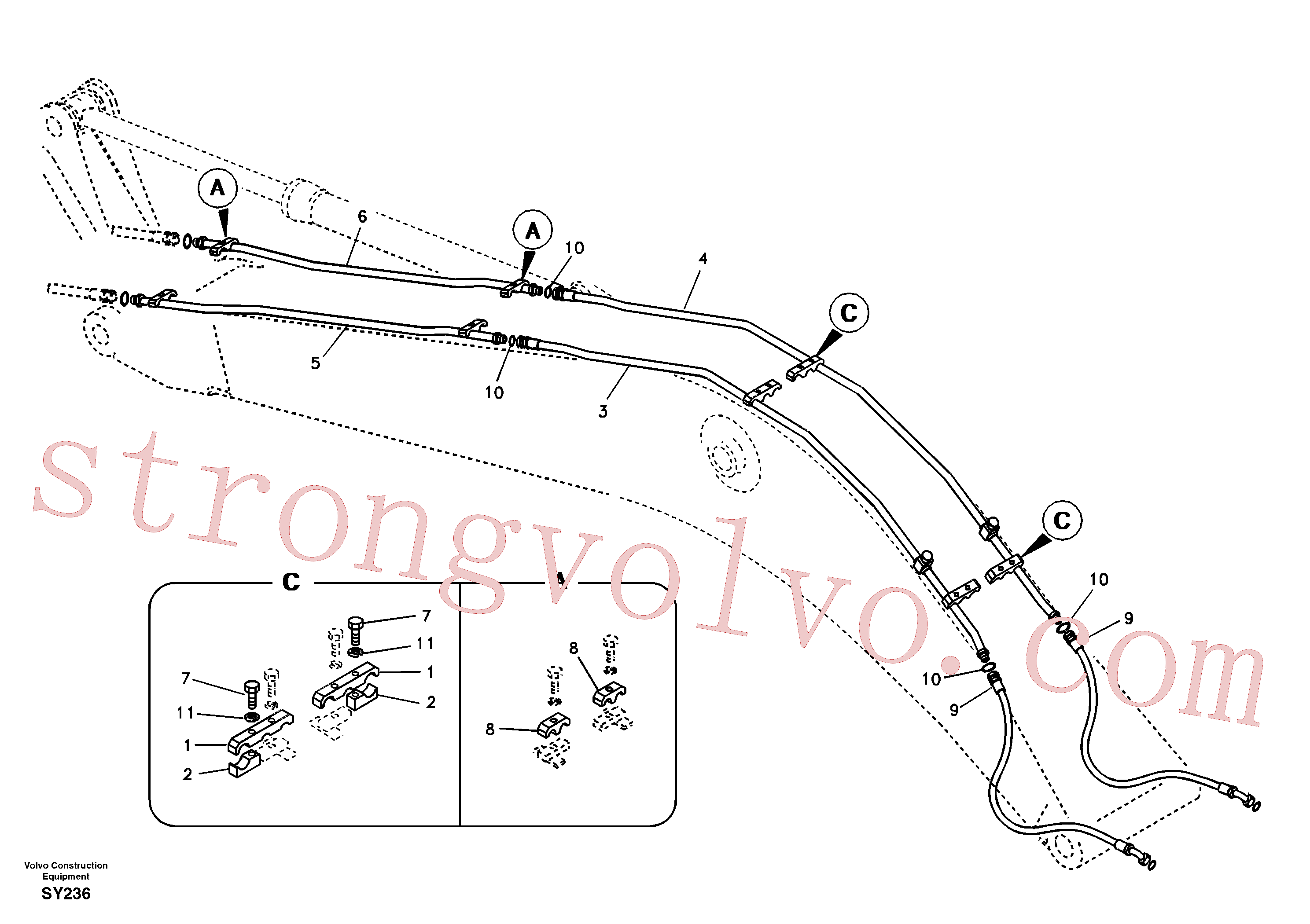 VOE14618586 Tubo Volvo escavadeira