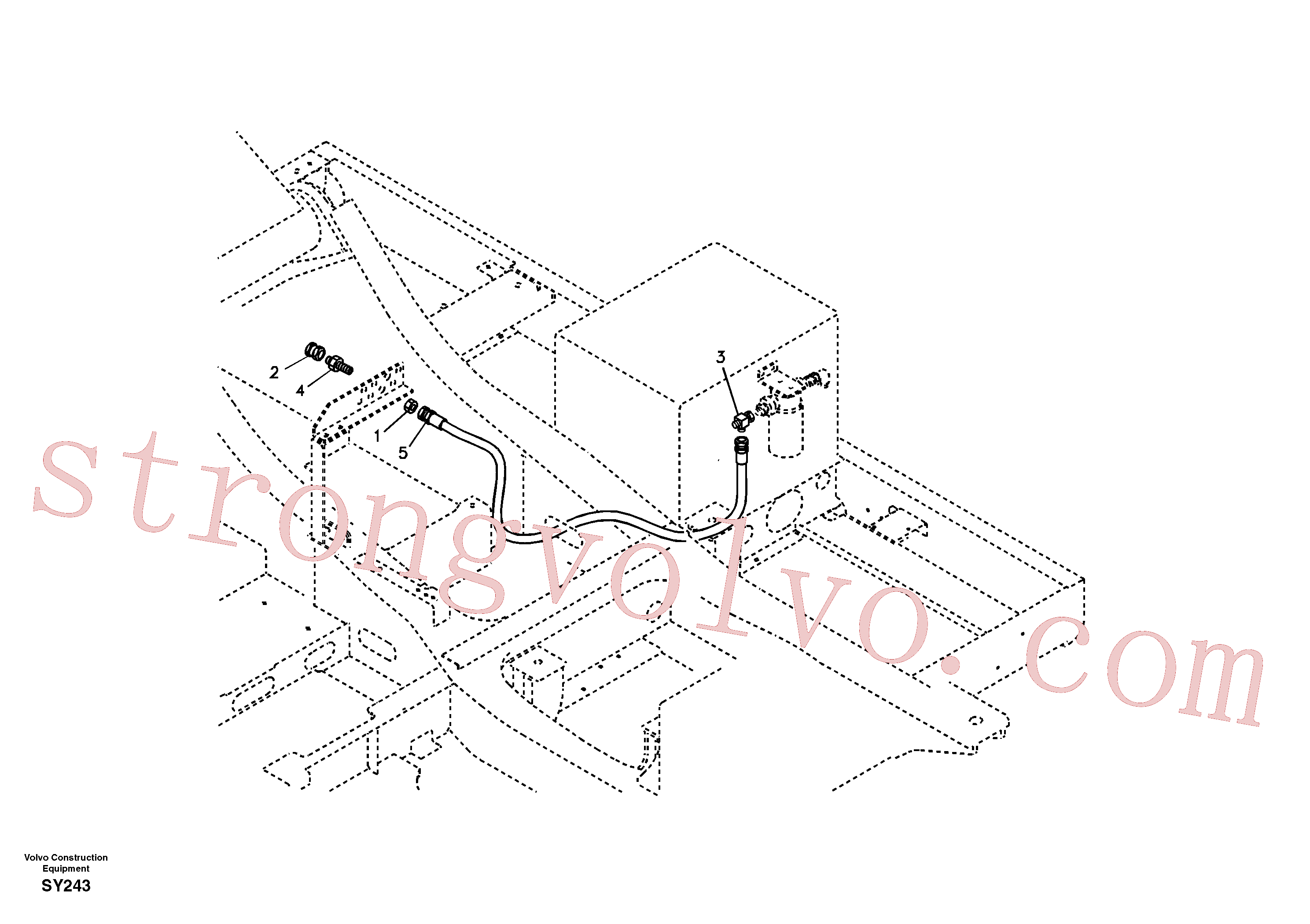 SA9411-95970 Volvo Hidráulica de serviço, fuga de óleo na estrutura superior(SY243 Montagem)