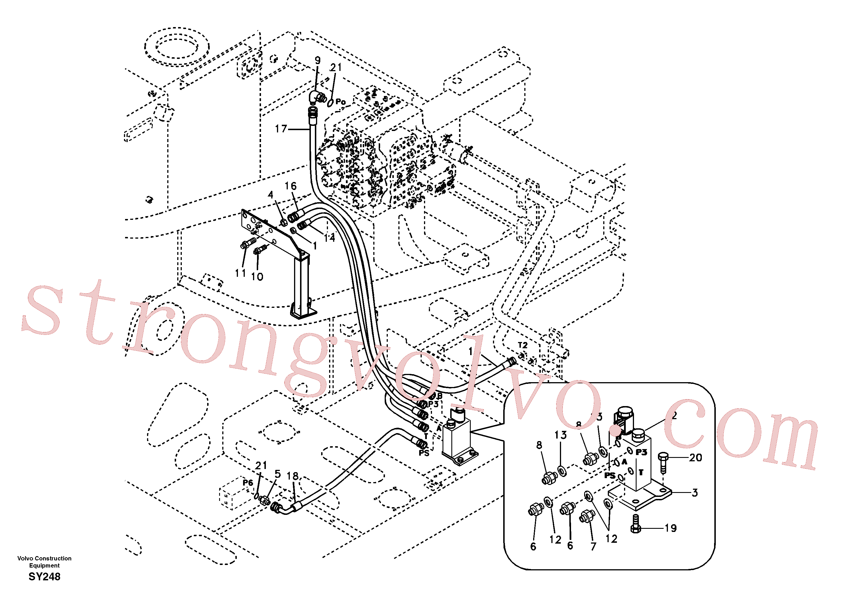 VOE14521727 Válvula Volvo escavadeira