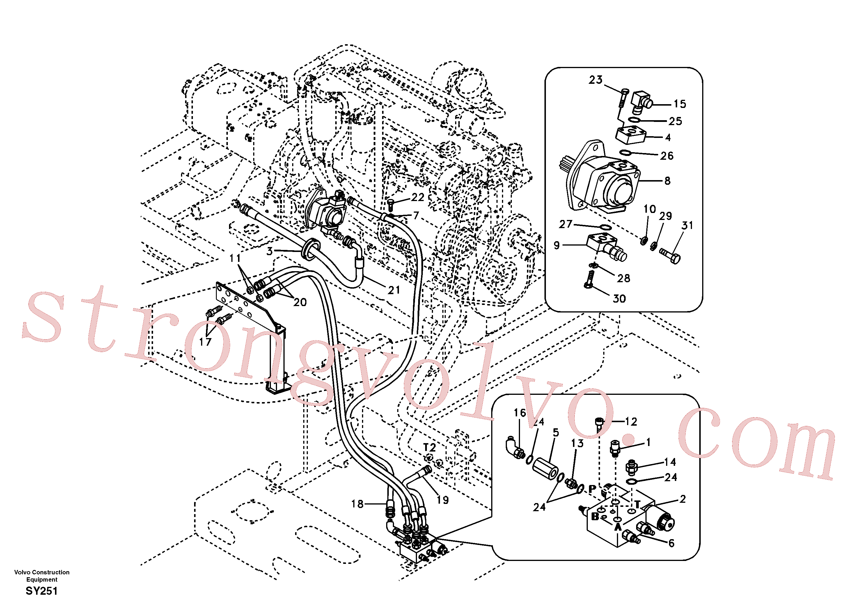 Volvo Acessórios para escavadeira SA7210-01430 Gear Pump Acessórios