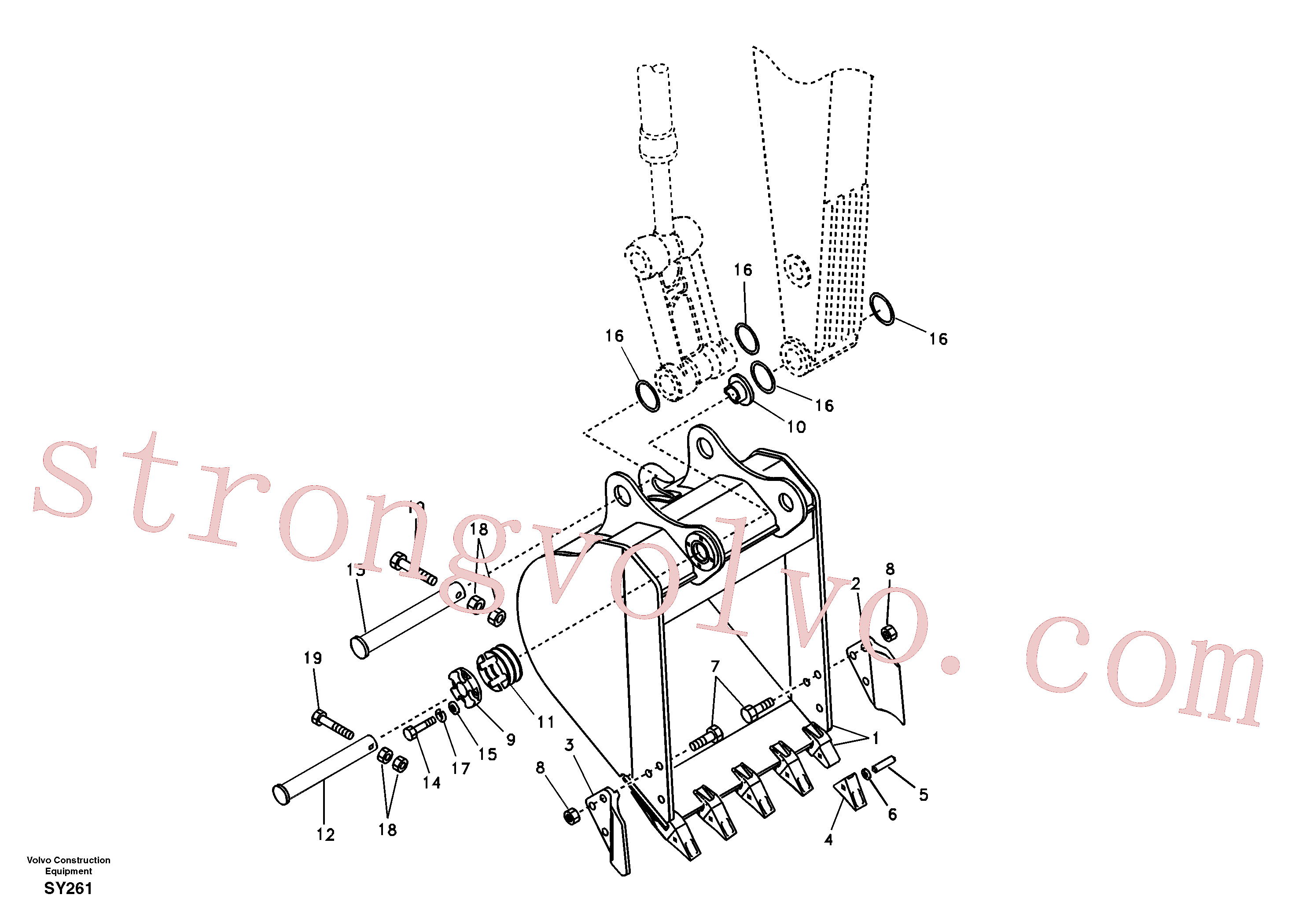 SA1172-01081 Volvo Baldes para longo alcance(SY261 Montagem)