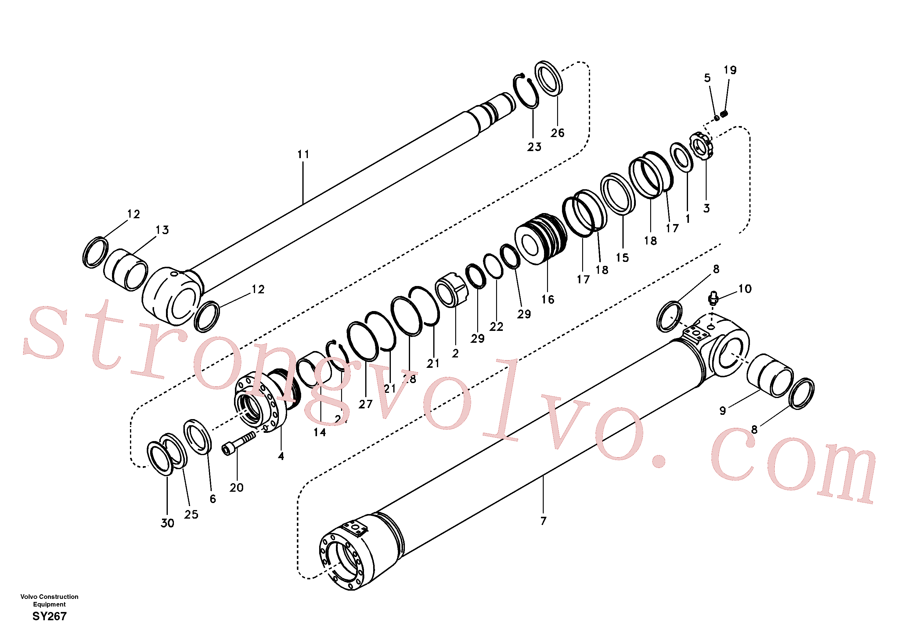 VOE14727024 Volvo Cilindro da lança(SY267 Montagem)