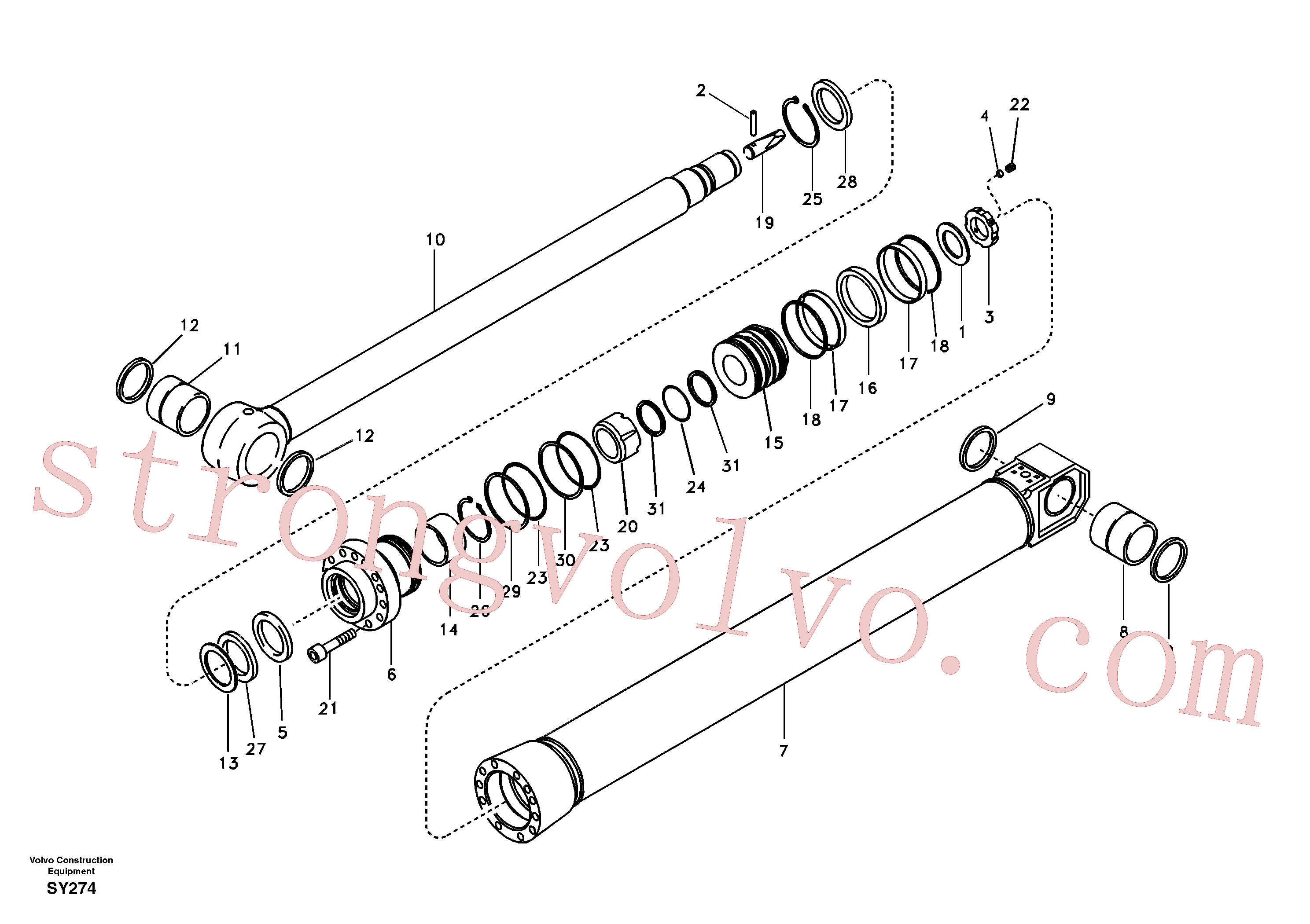 Atacado VOE14524049 Porca trava Volvo escavadeira