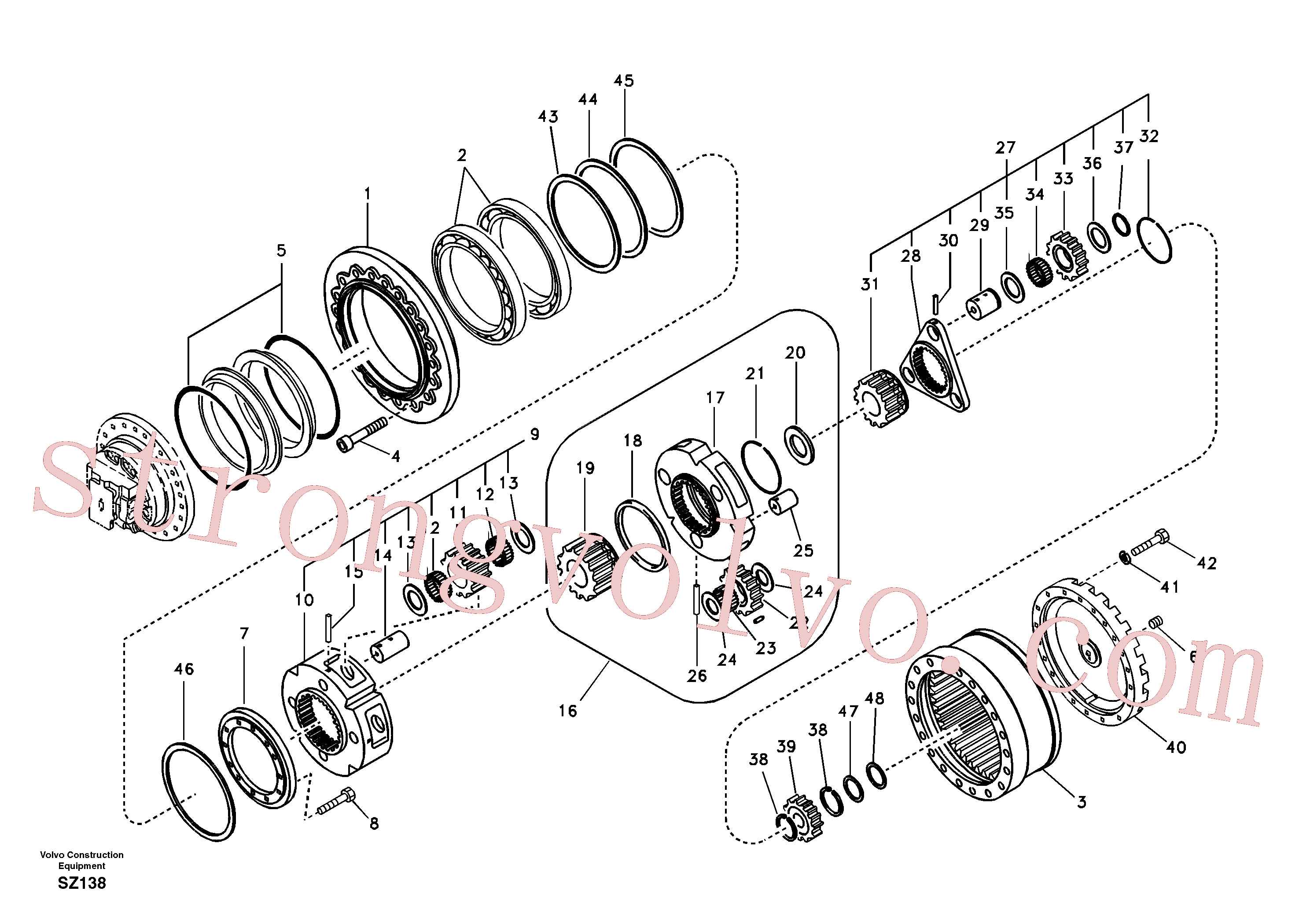 SA1036-00460 Volvo Caixa de ferramentas de estrada(SZ138 Montagem)