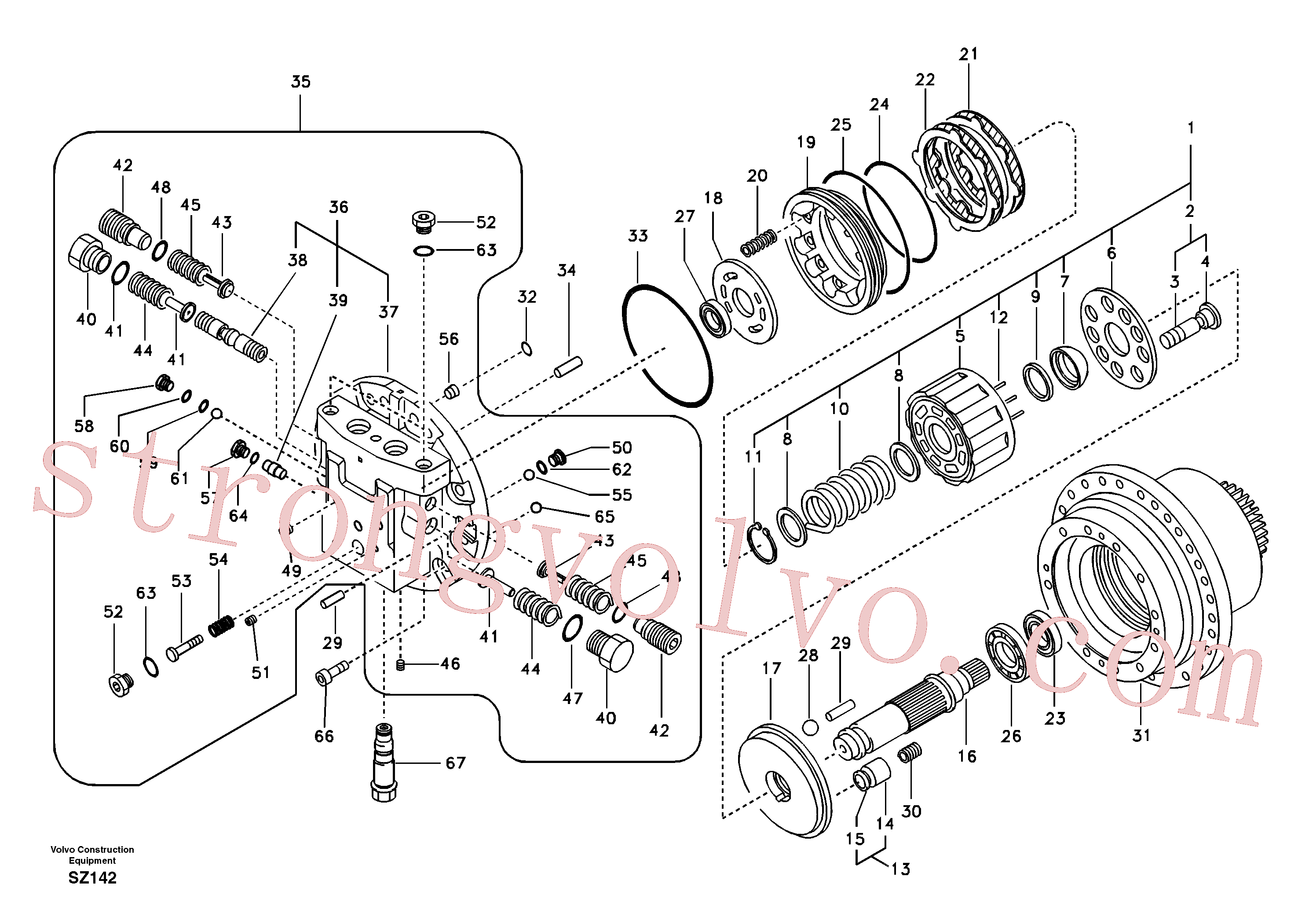 SA9511-22230 Volvo Motor de deslocação(SZ142 Montagem)