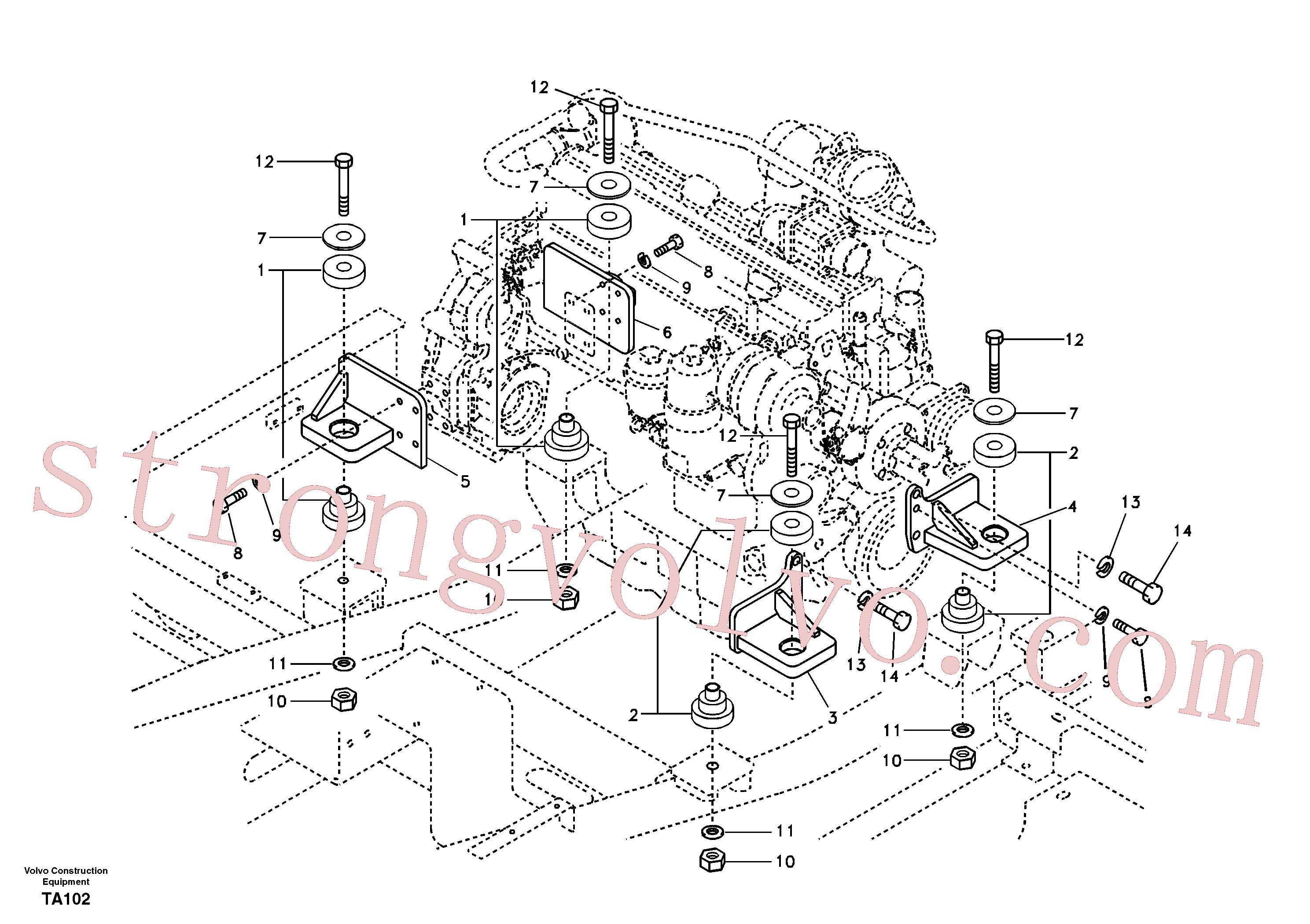 SA9111-12200 Volvo Apoio do motor(TA102 Montagem)