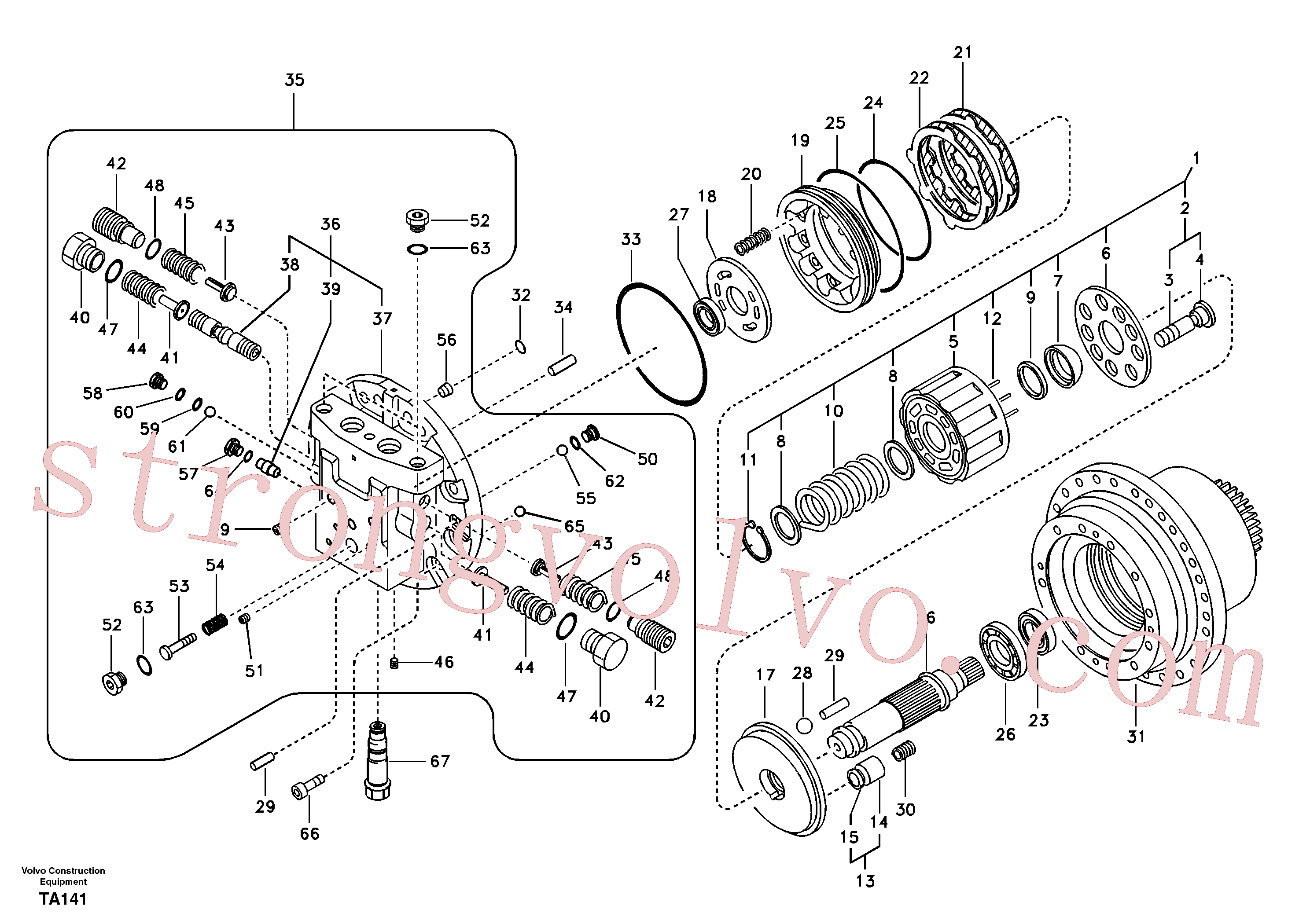 SA8230-08630 Volvo Motor de deslocação(TA141 Montagem)
