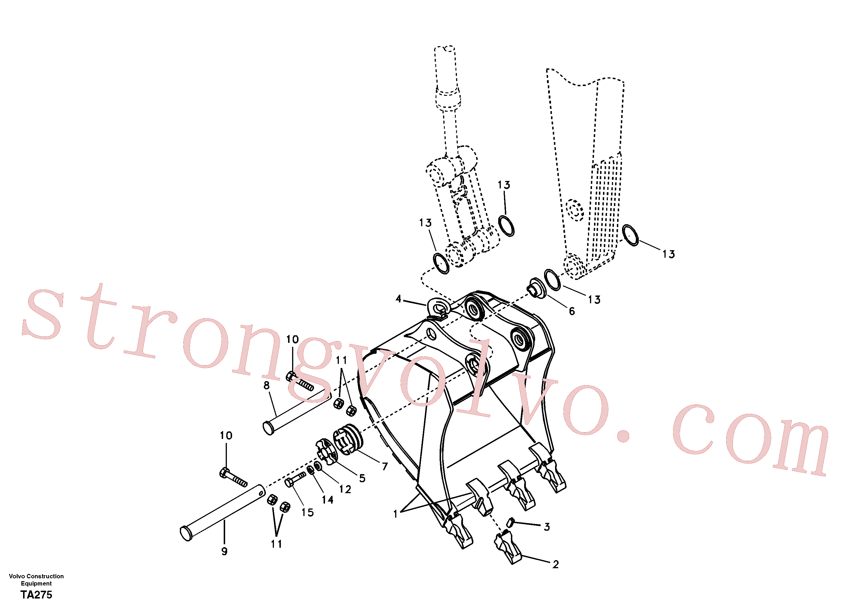 China Made SA1172-06910 Pin Volvo Acessórios para escavadeira