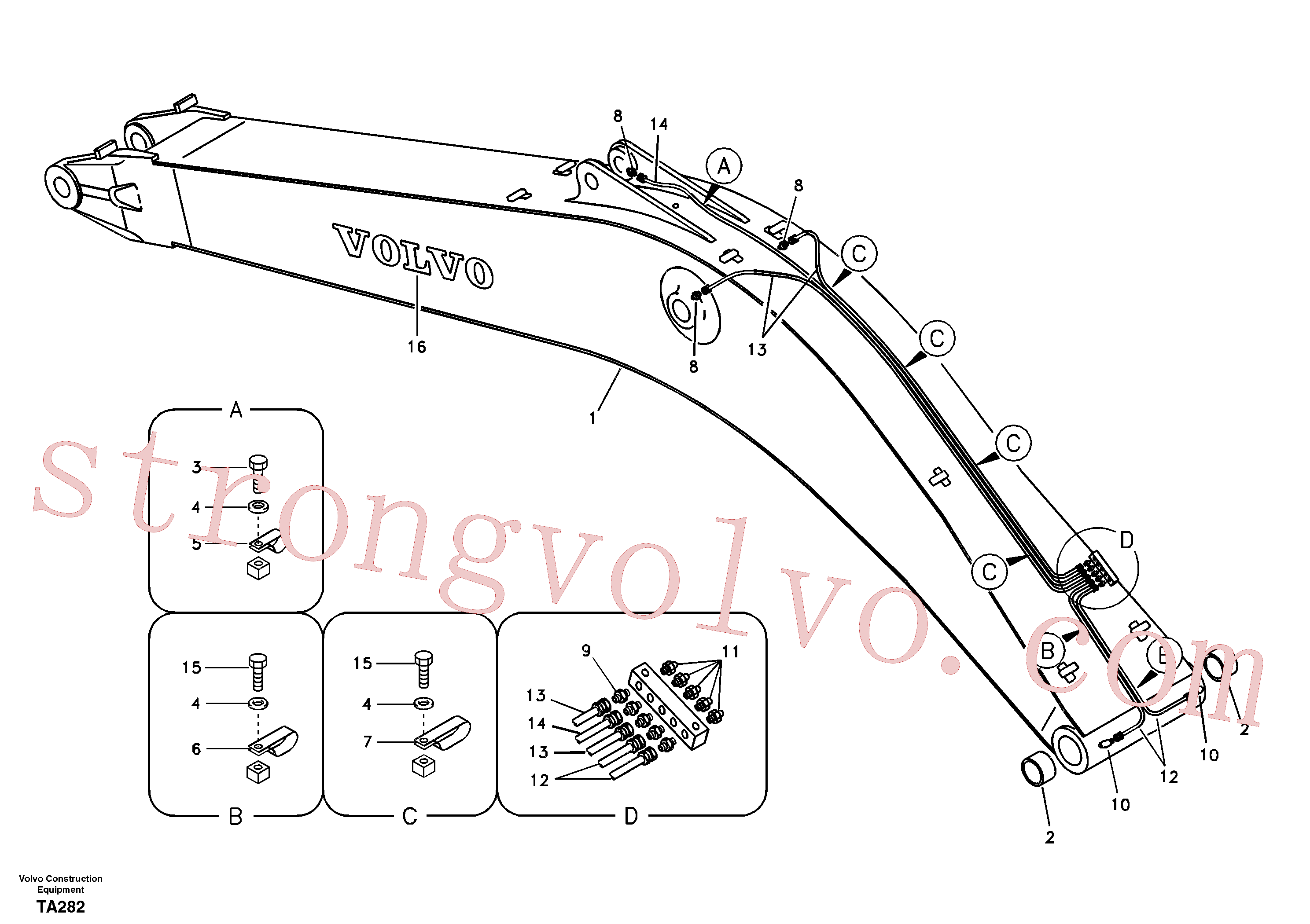 VOE14563070 Excavator boom Volvo escavadeira