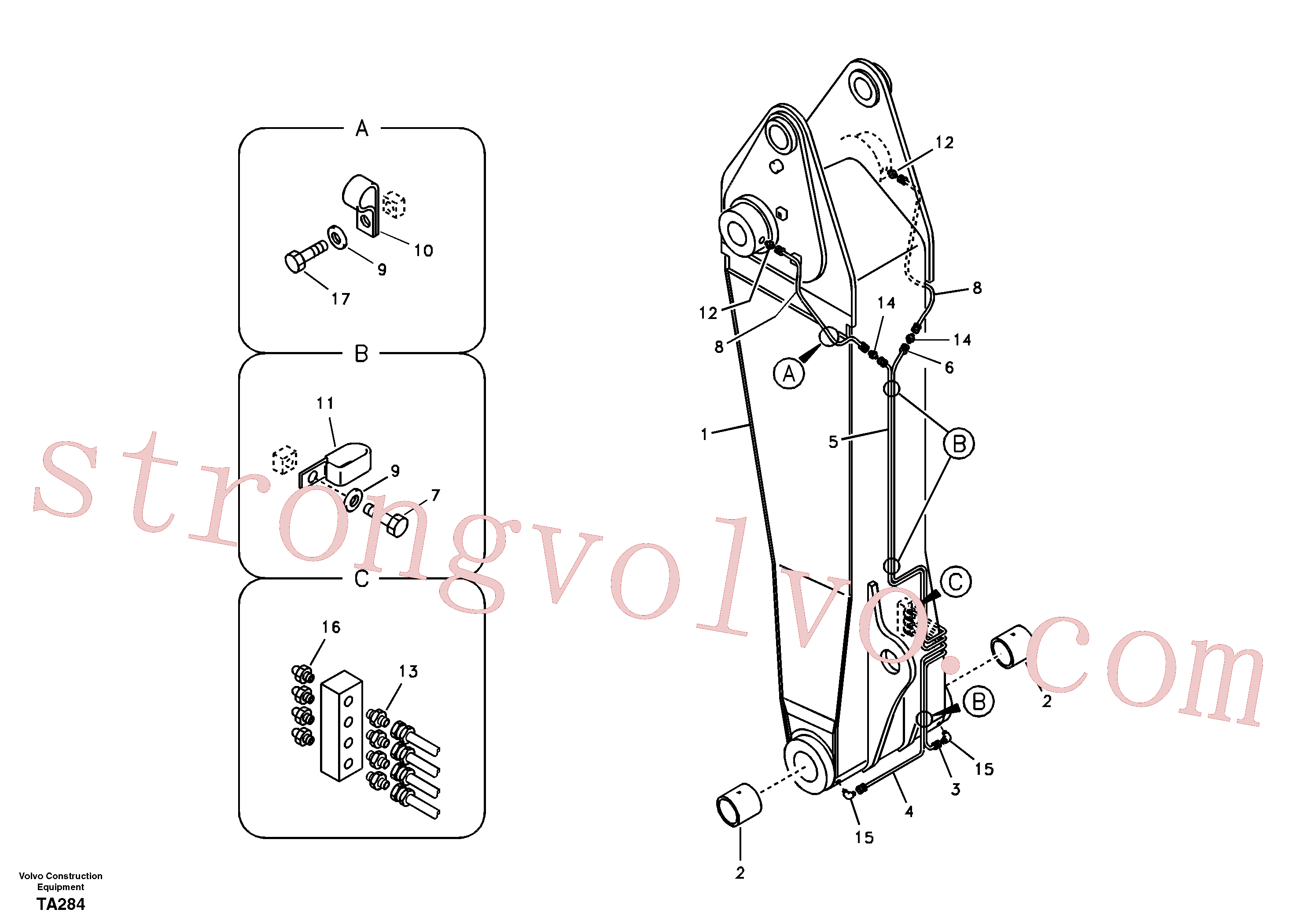 Atacado VOE14512978 Pipe Volvo escavadeira