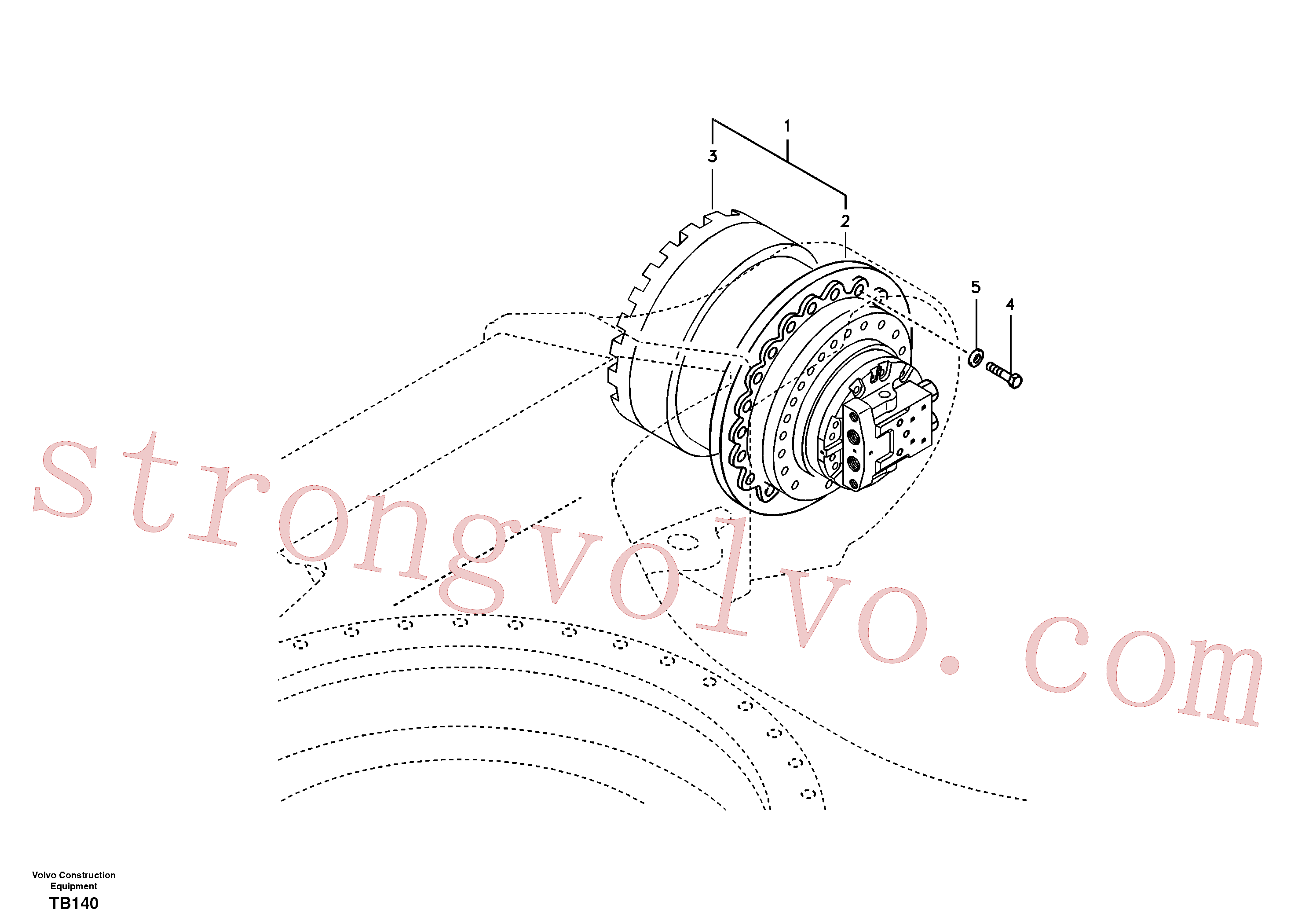 VOE14533648 Volvo Motor de curso com peças de montagem(TB140 Montagem)