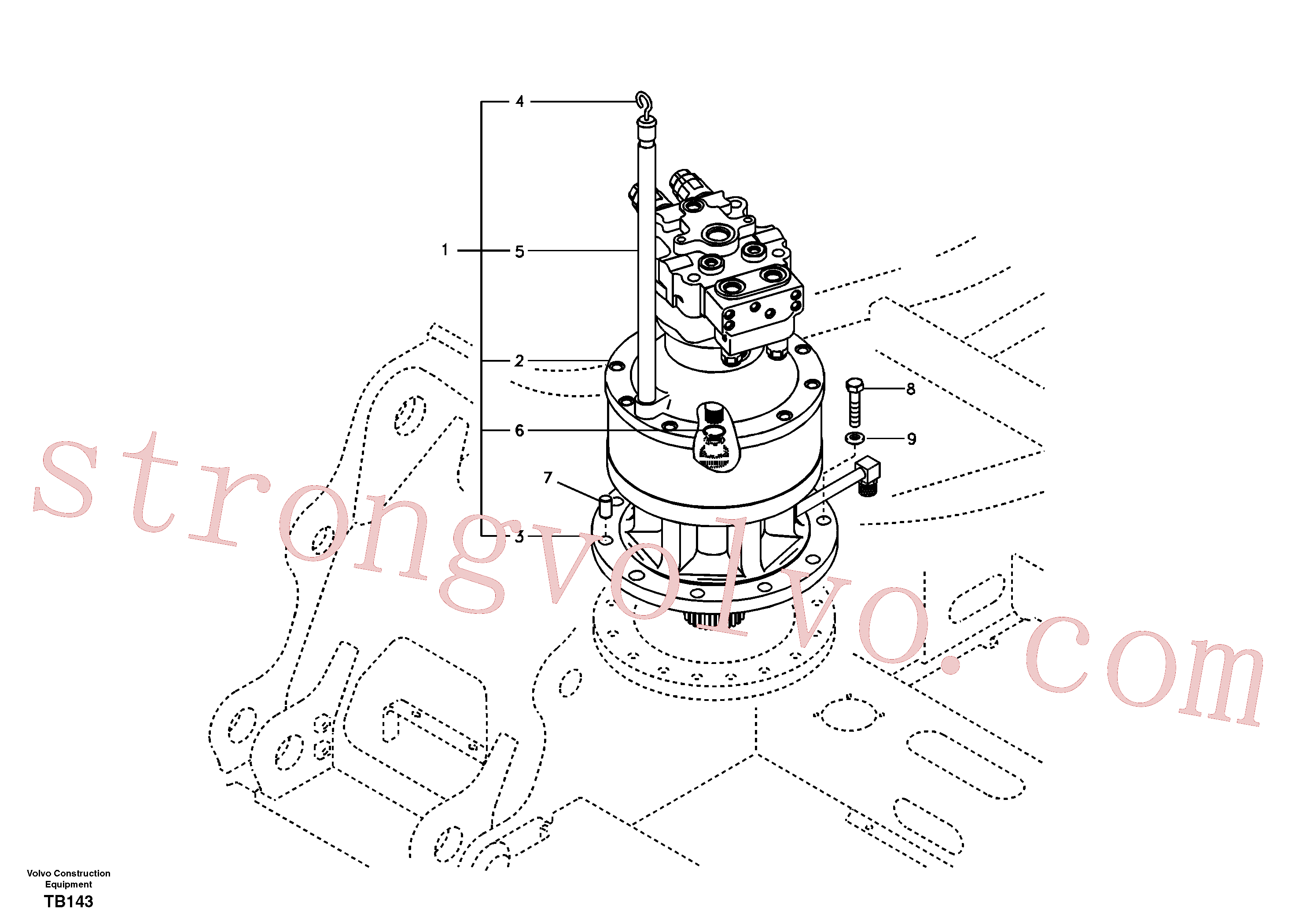 VOE14541064 Volvo Motor de rotação com peças de montagem(TB143 Montagem)